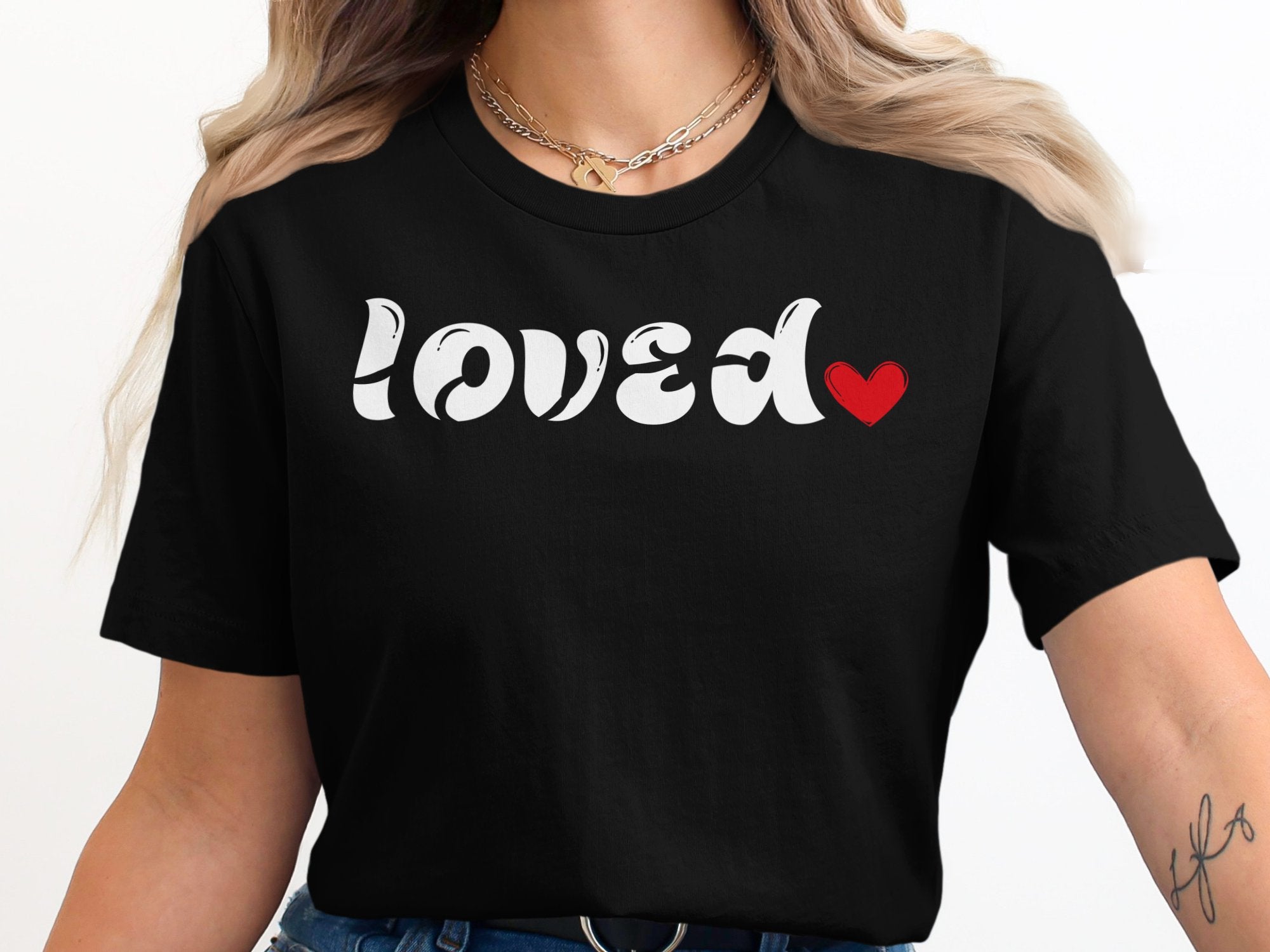 Loved Heart Graphic Tee Casual Fashion Product