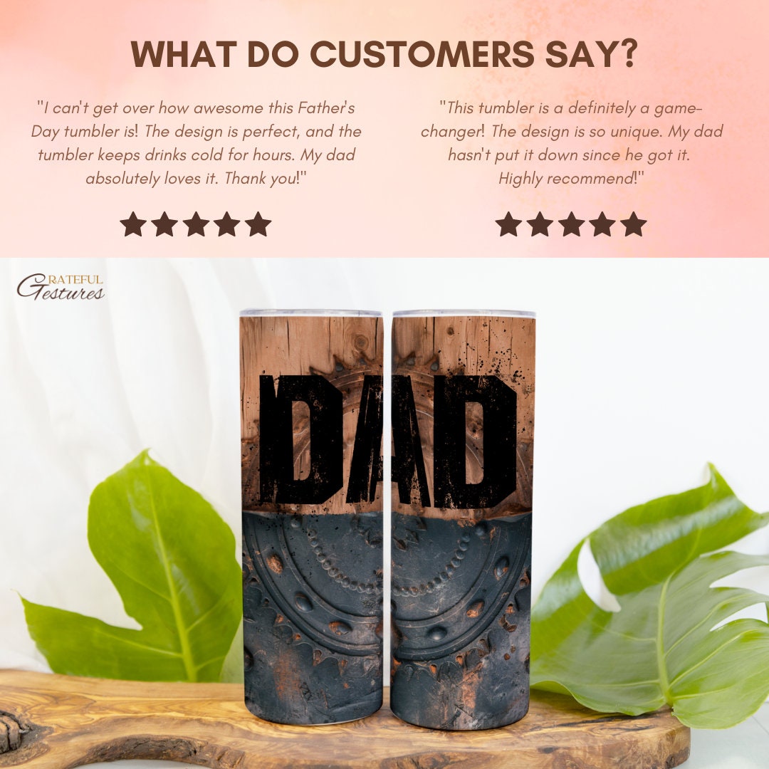 DAD Skinny Tumbler 20oz Perfect Father's Day Present