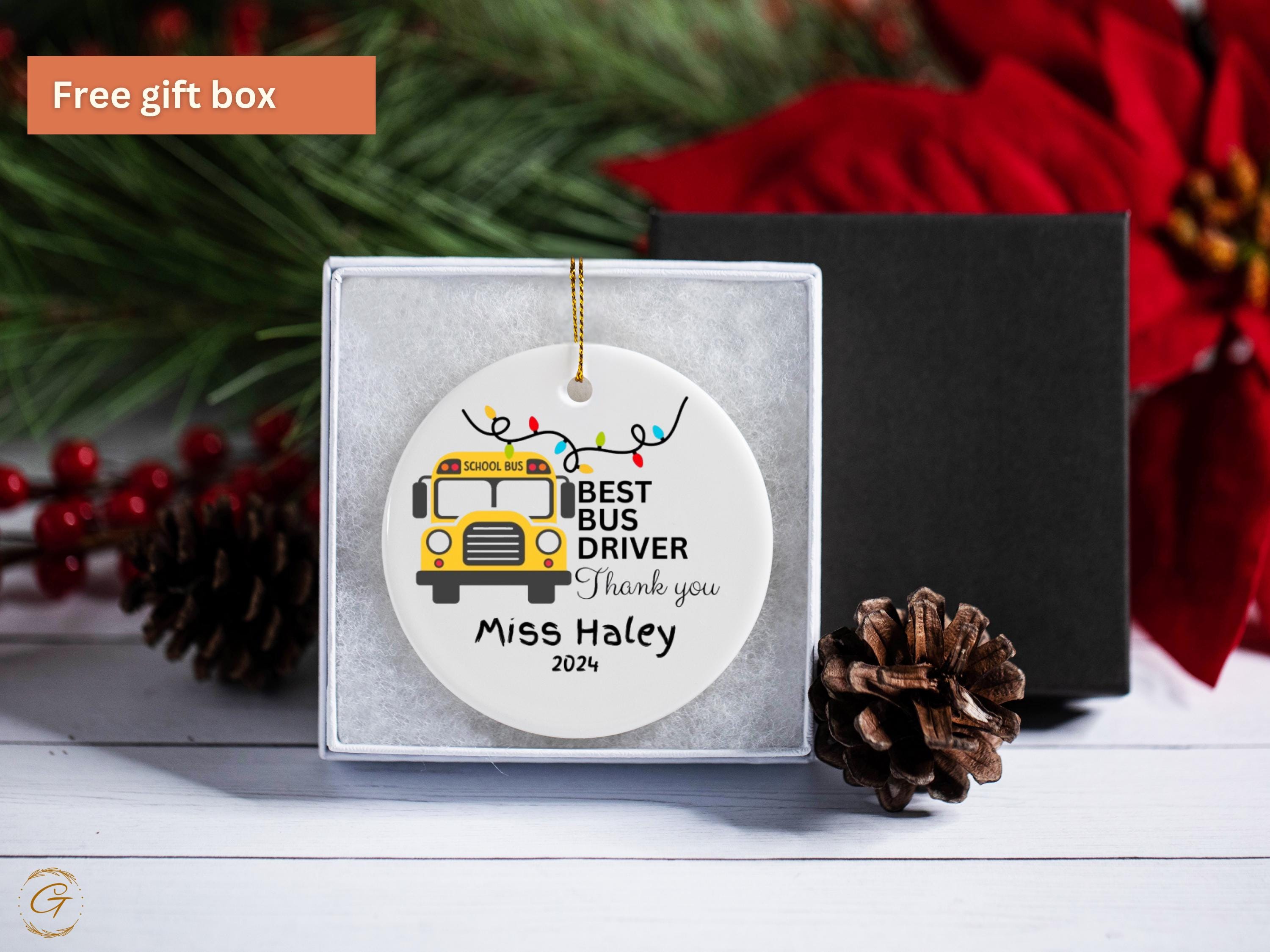 Personalized School Bus Driver Ornament, Best Bus Driver Gift, Personalized Christmas Ornament, Holiday Thank You, Teacher Appreciation 2024