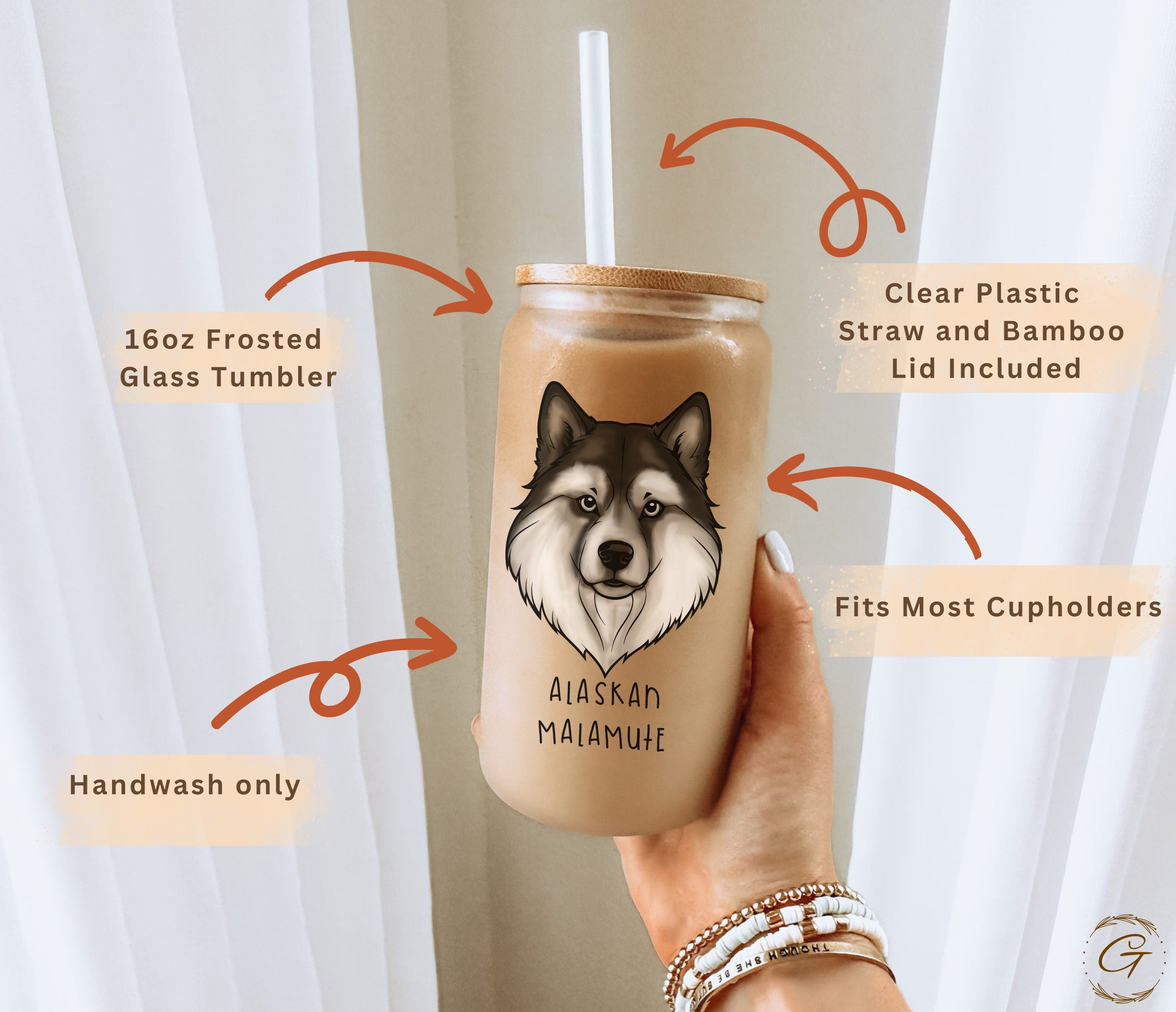 Custom Alaskan Malamute Dog Frosted Tumbler with Name Premium Dog Lover Gift Personalized Glassware for Special Occasions Thoughtful Present