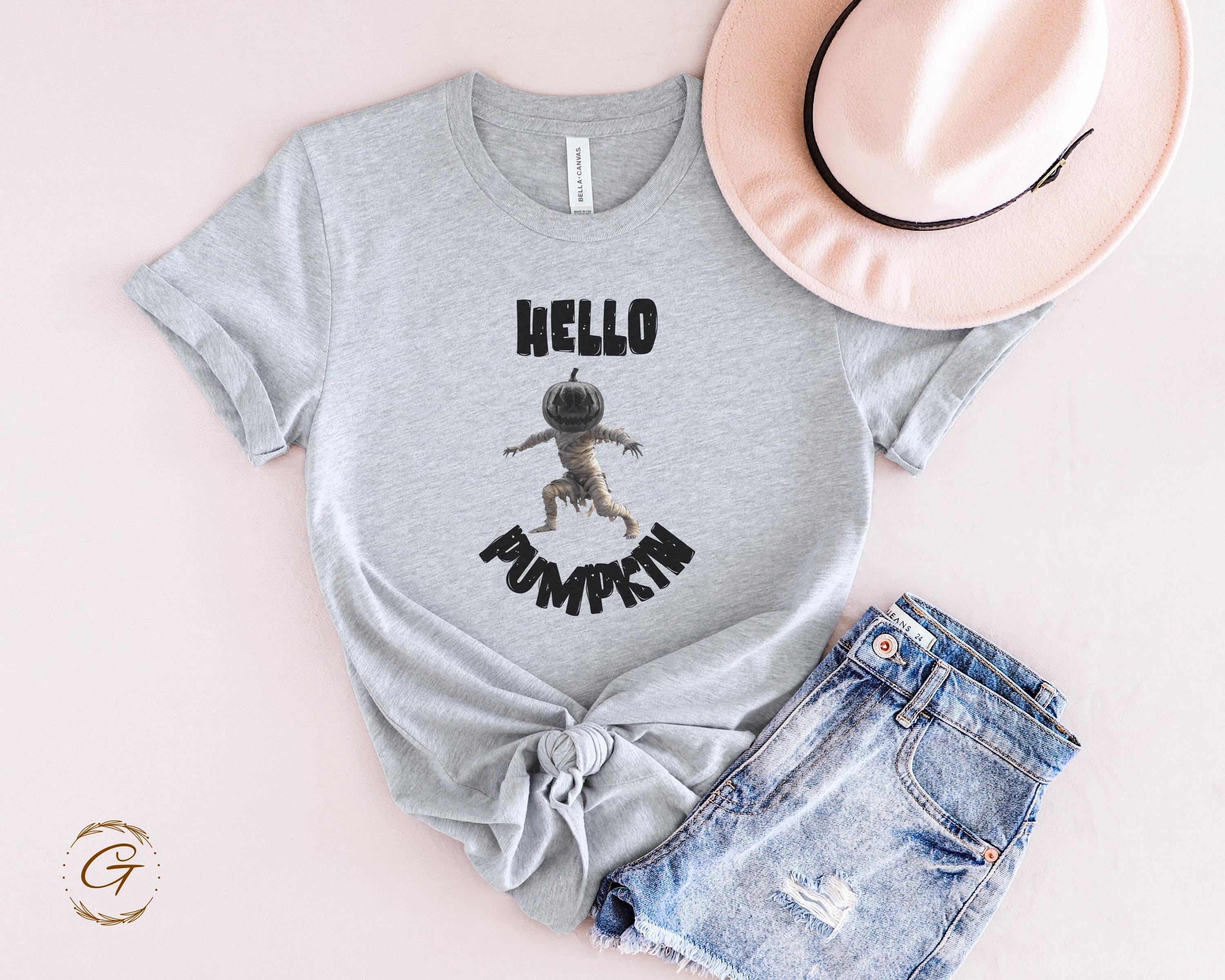 Halloween 'Hello Pumpkin' Head T-Shirt, Spooky Season Tee