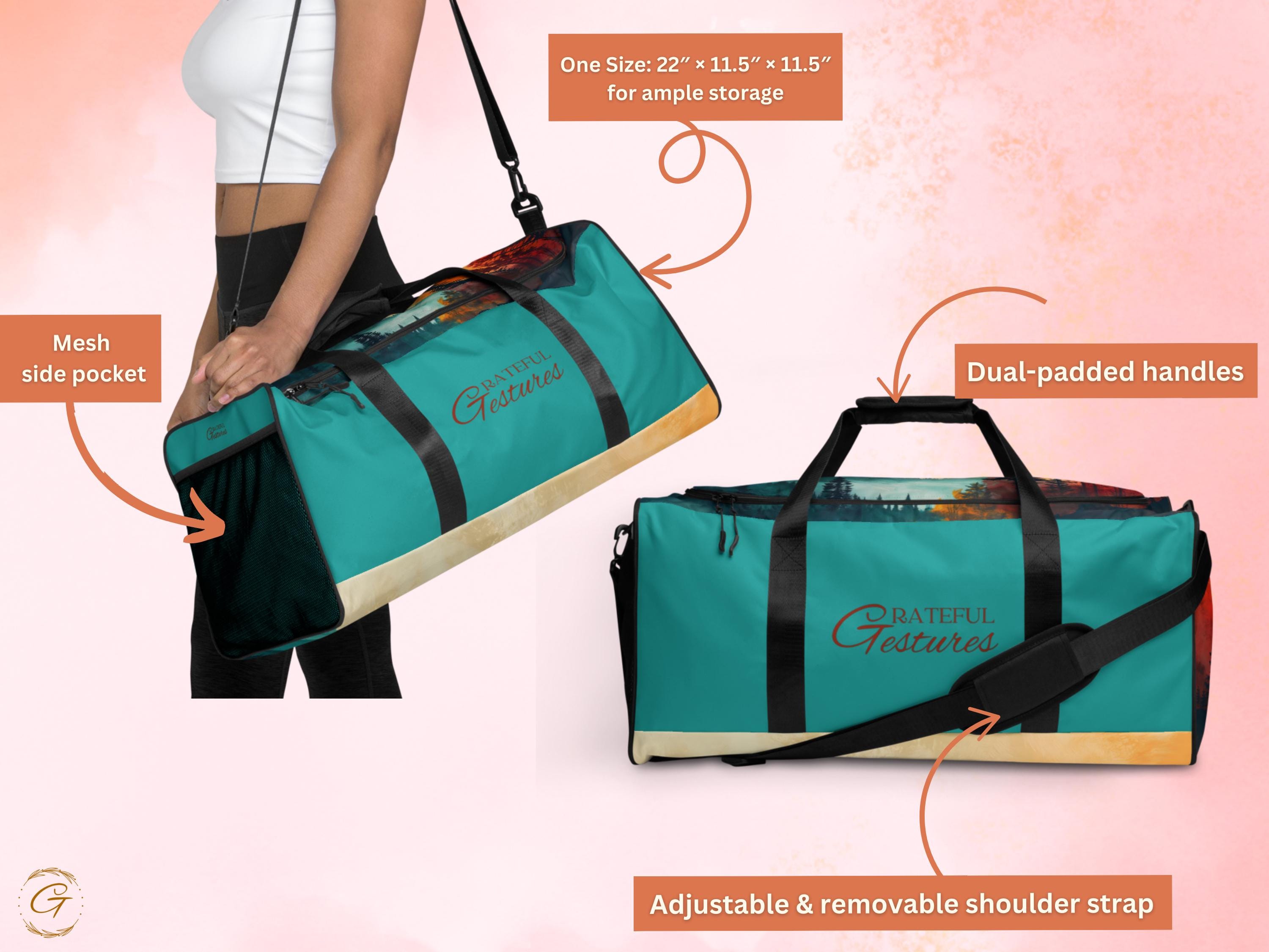 Custom AOP Travel Duffle Bag - Scenic Forest Design