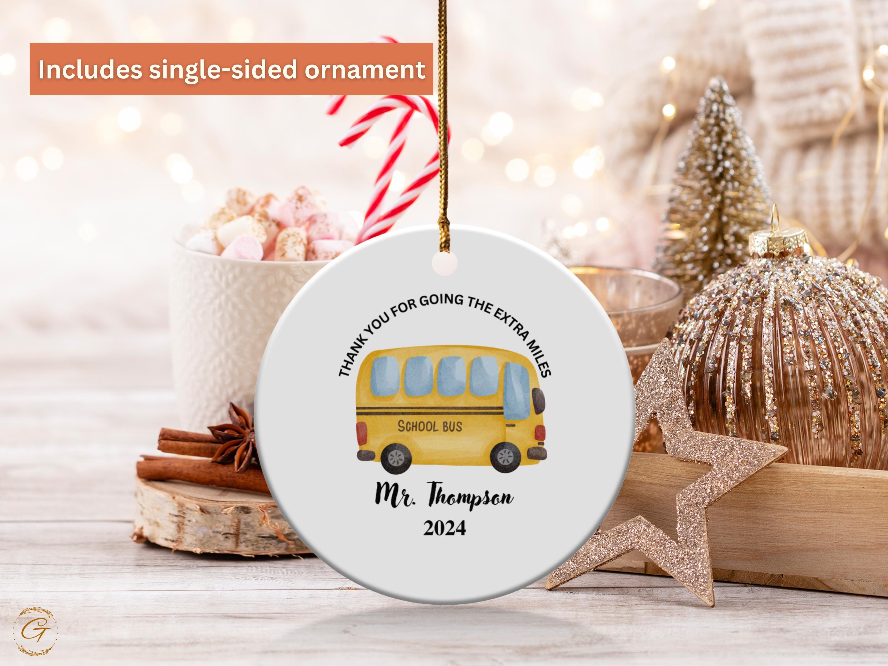 Personalized School Bus Driver Ornament, Teacher Gift, Thank You Keepsake, Custom Year Decoration, Appreciation Present, Bus Driver Souvenir