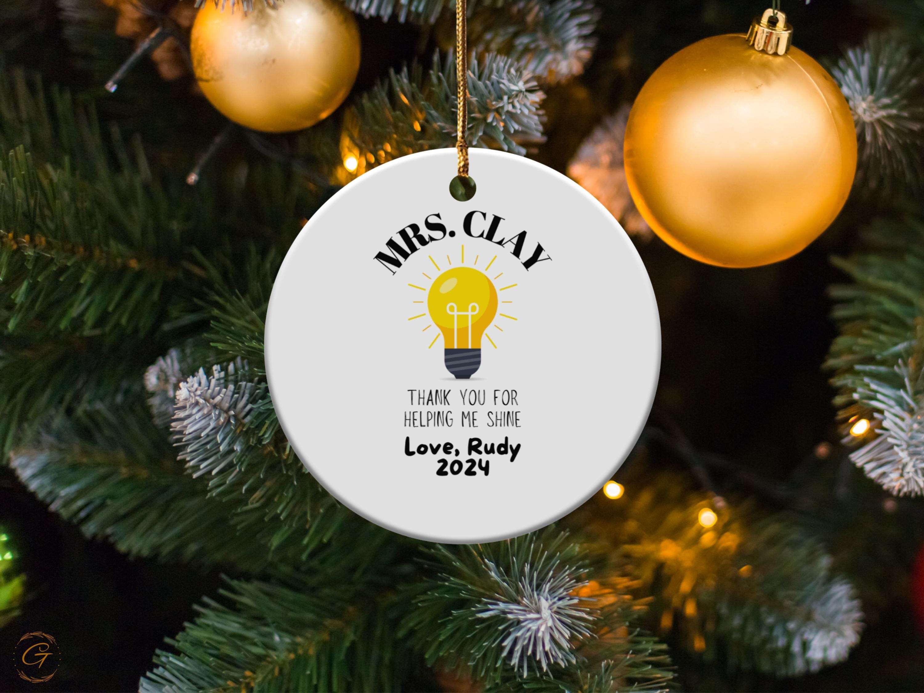 Personalised Teacher Appreciation Ornament, Teacher Appreciation Gift, 2024 Gift, Custom Teacher Thank You Gift, Christmas Ornament Keepsake