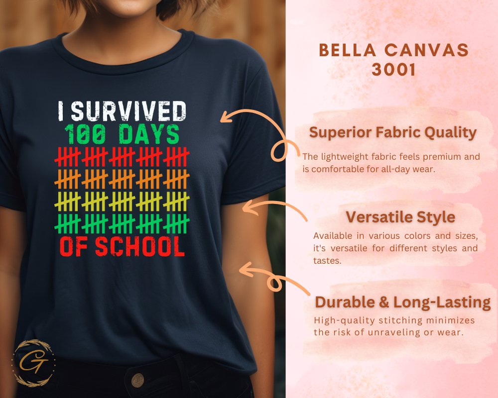I survived 100 days of school t-shirt product