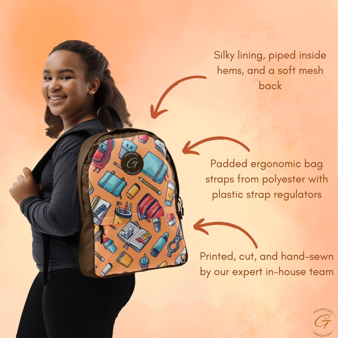 School Supplies Print Backpack