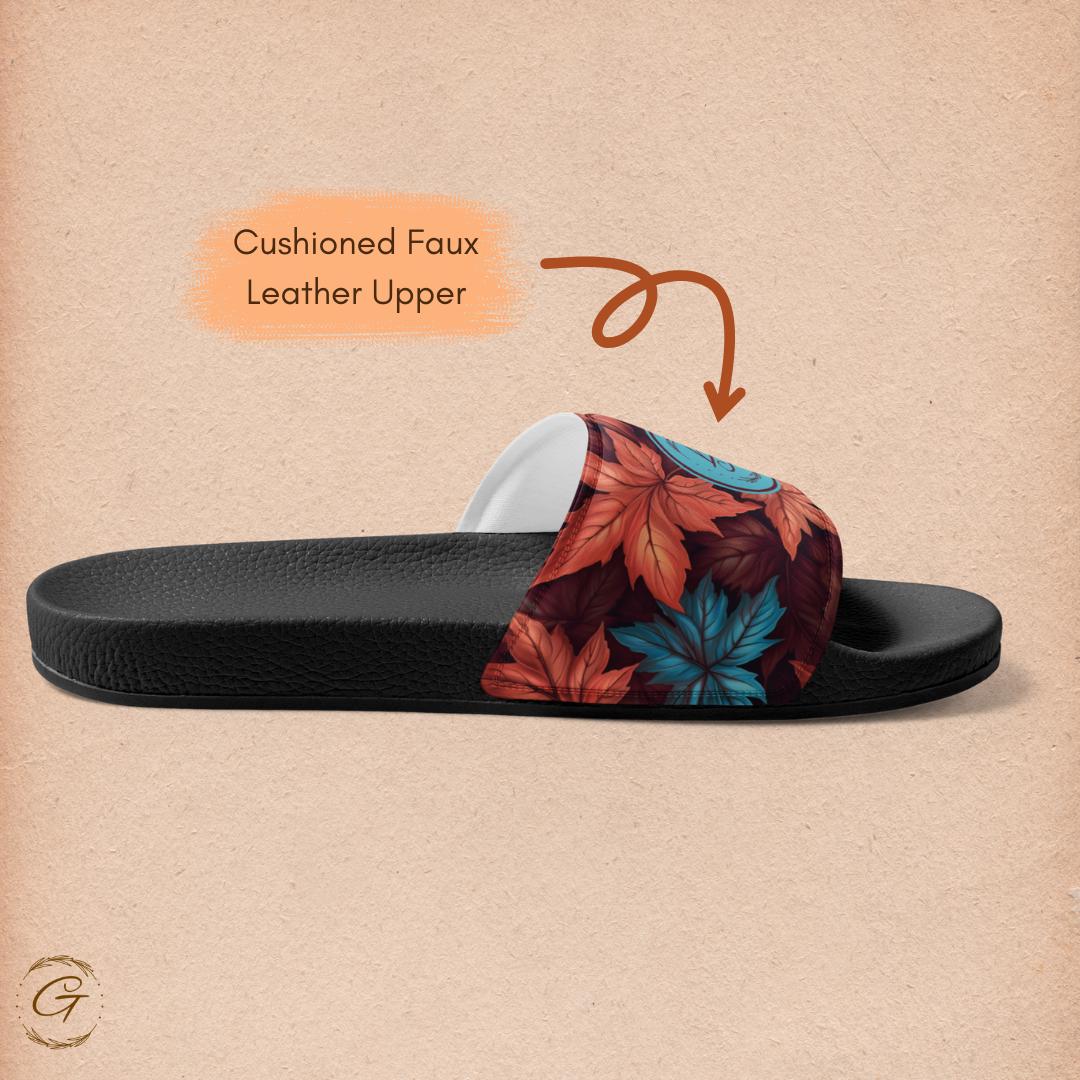 Maple Floral Design Stylish Men's Slides Slip-On Sandals