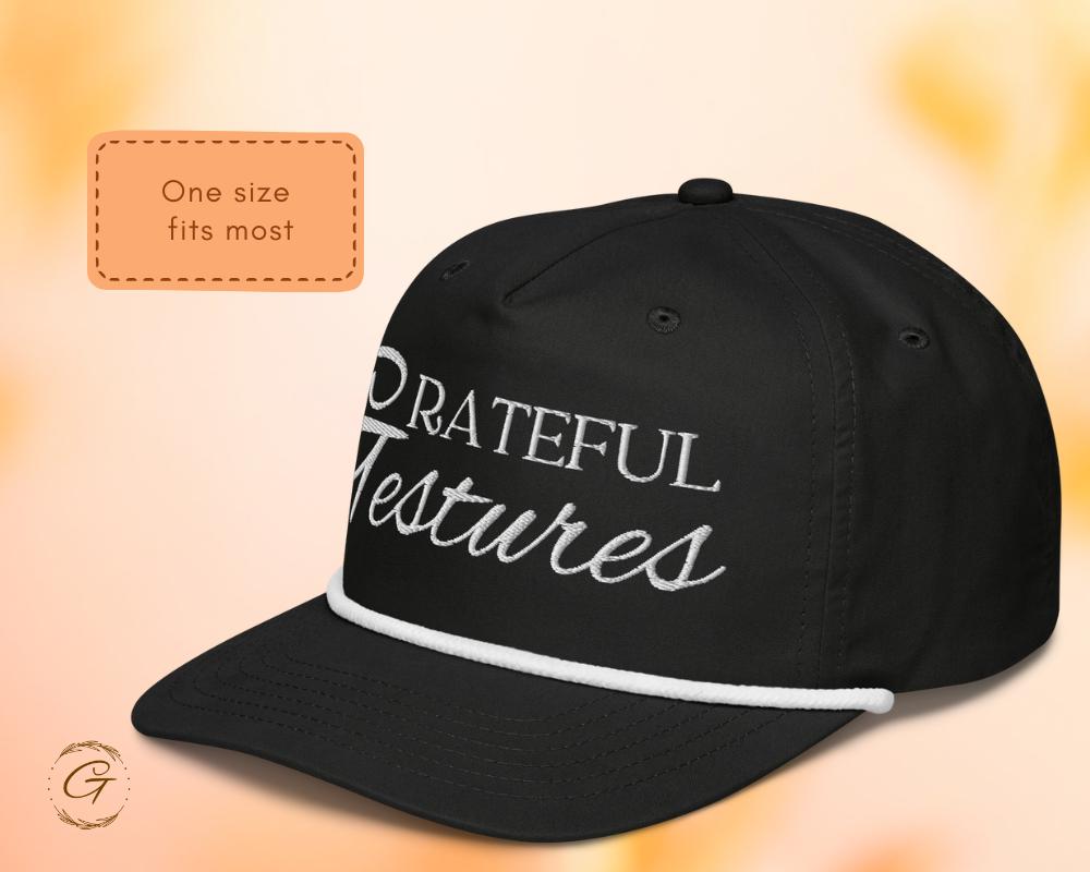 Grateful Gesture Embroidered Golf Rope Cap