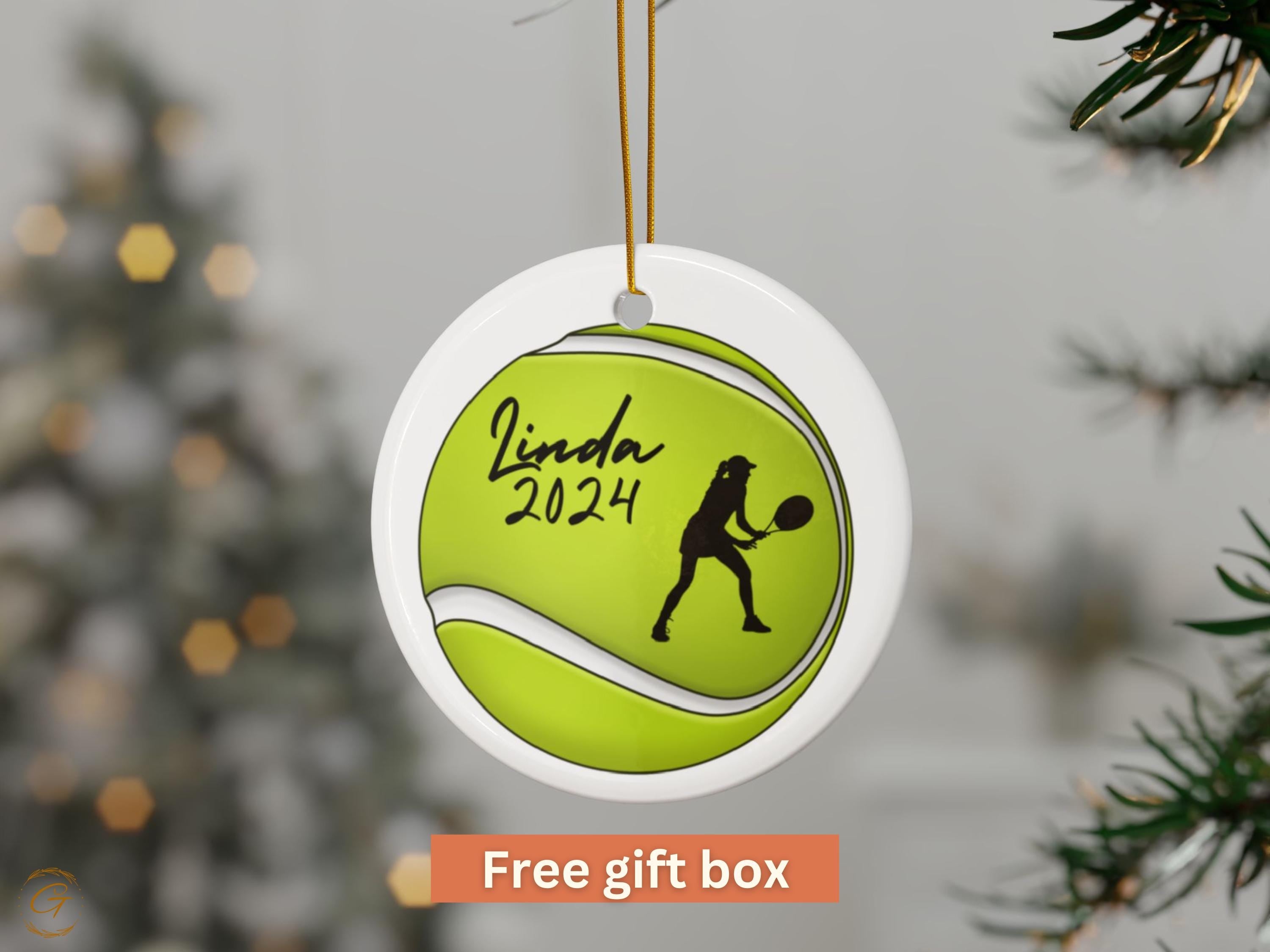 Personalized Tennis Ornament, Custom Tennis Ball Decoration, Sports Lover Gift, Tennis Player Keepsake, Unique Tennis Gift, Holiday Keepsake