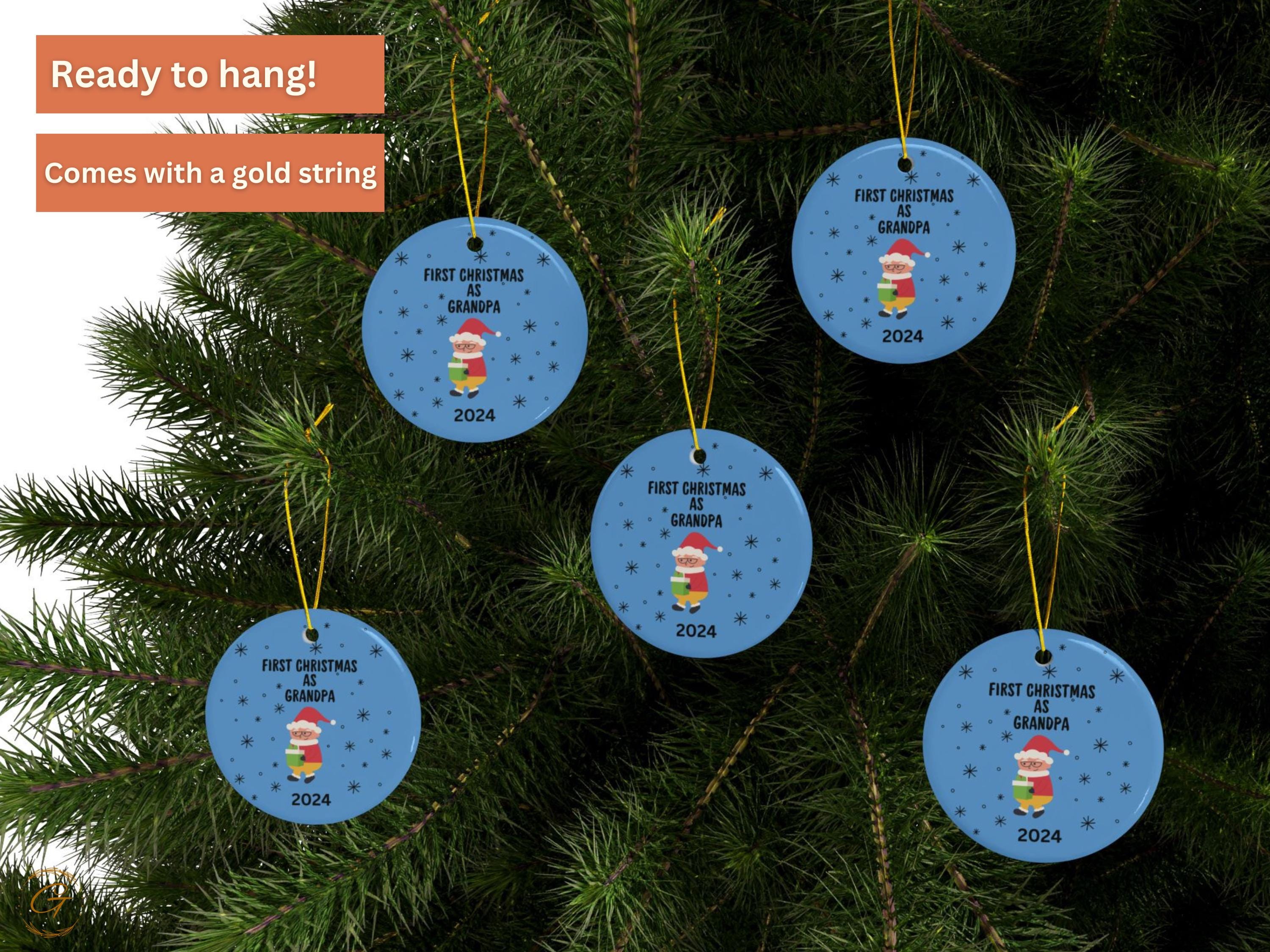 First Christmas Grandpa 2024 Ornament, New Grandpa Gifts, Christmas Tree Decoration, Holiday Keepsake, Festive Ornament, Grandpa Ideal Gifts