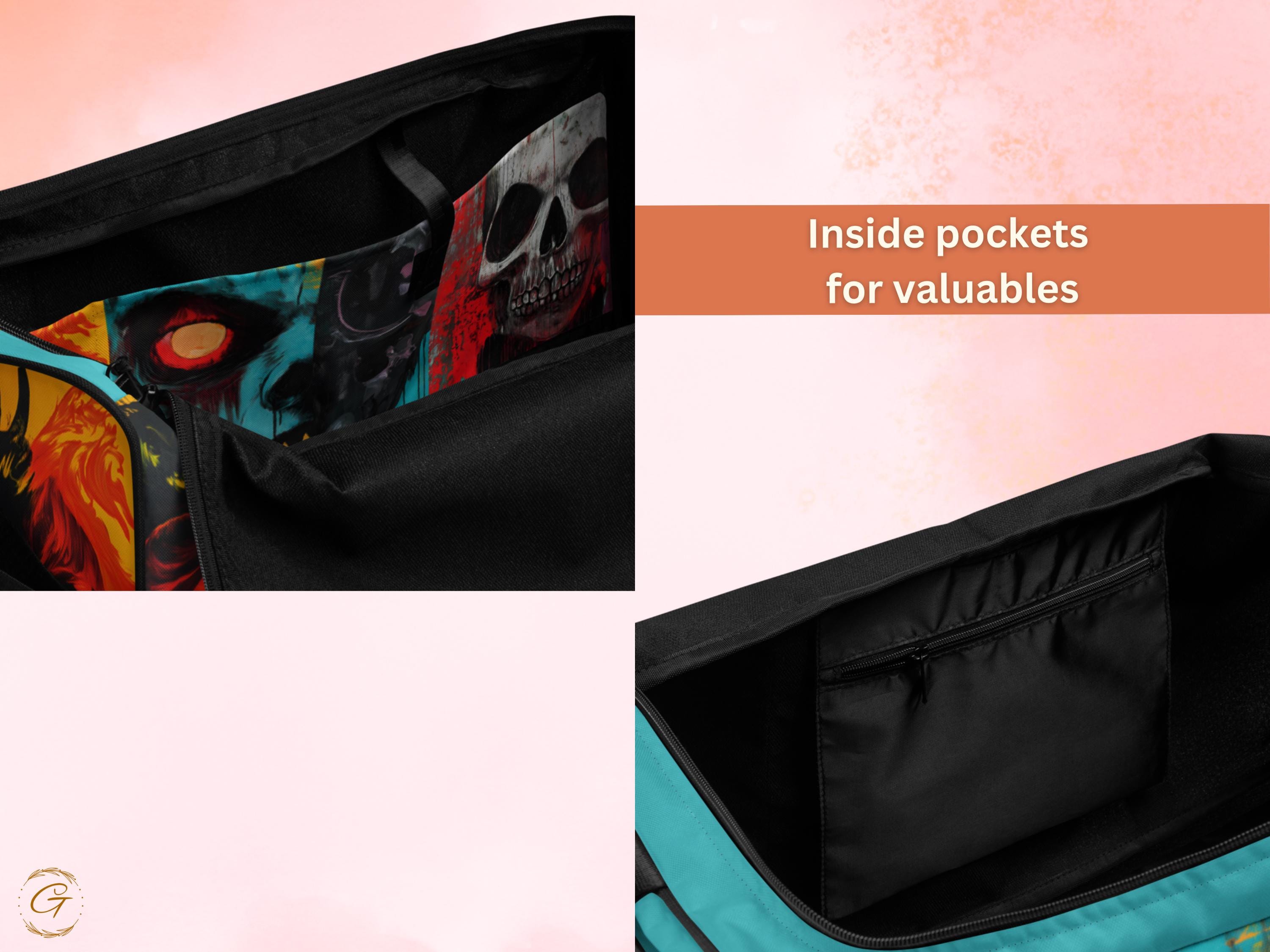 Skull AOP Duffel Bag :Unique Zombie Art Gym Bag