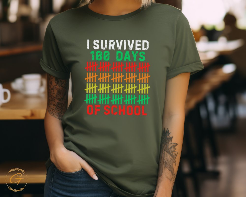 I Survived 100 Days Of School Graphic T-Shirt product type