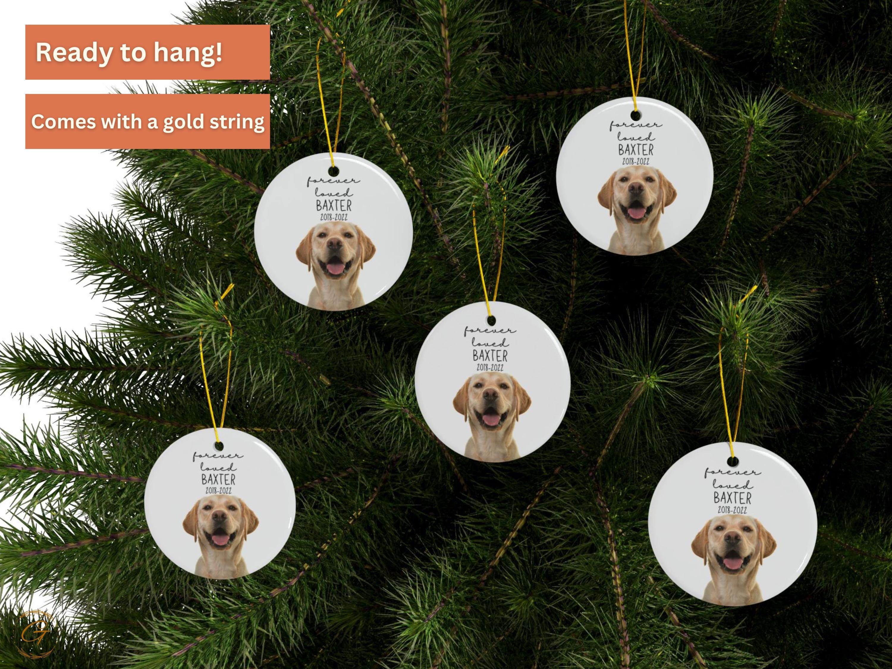 Personalized Memorial Dog Ornament, Custom Dog Photo Ornament, Dog Memorial Christmas Ornament, Pet Loss Gift, Personalized Dog Pet Memorial