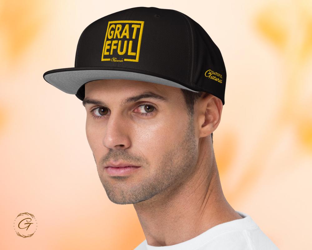 Grateful Snapback Hat Embroidered Design