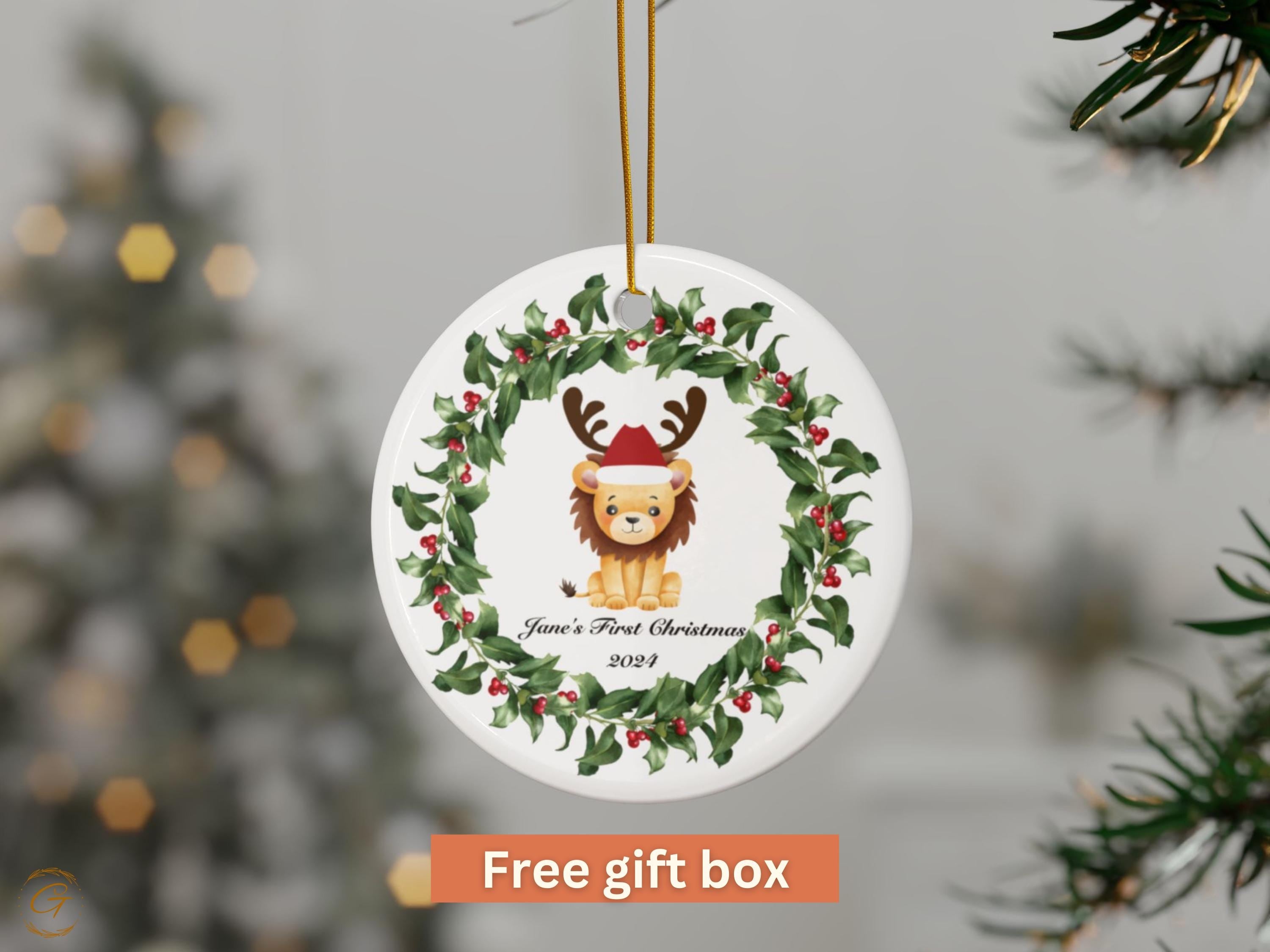 Personalized Baby's First Christmas Lion Ornament 2024 Ornament