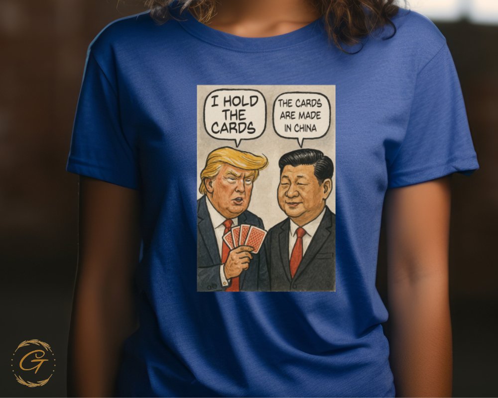 I Hold The Cards Design Blue Graphic T-Shirt product type