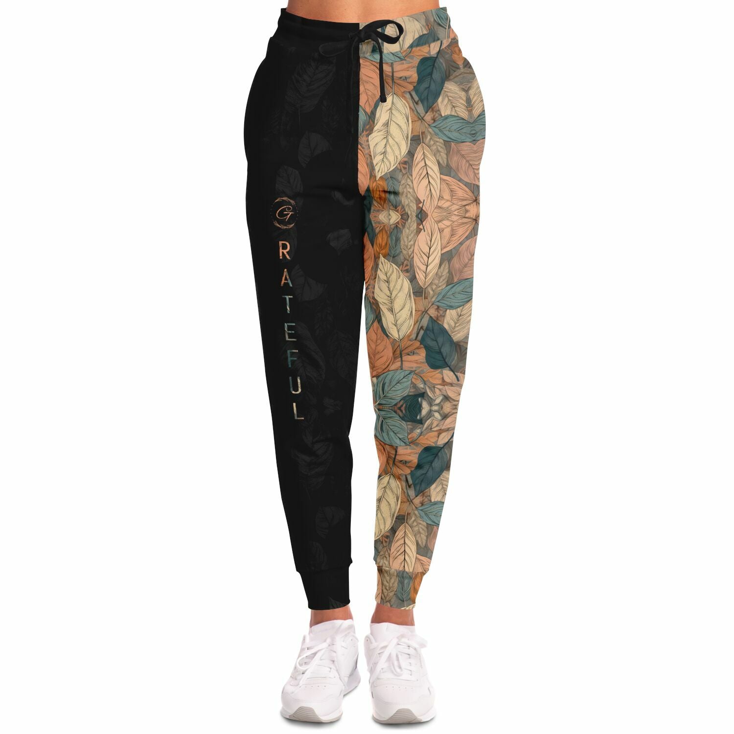 Earthy Leaf Print Joggers – Boho Aesthetic Sweatpants