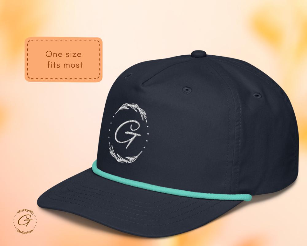 G Embroidered Grateful Gesture Golf Rope Cap