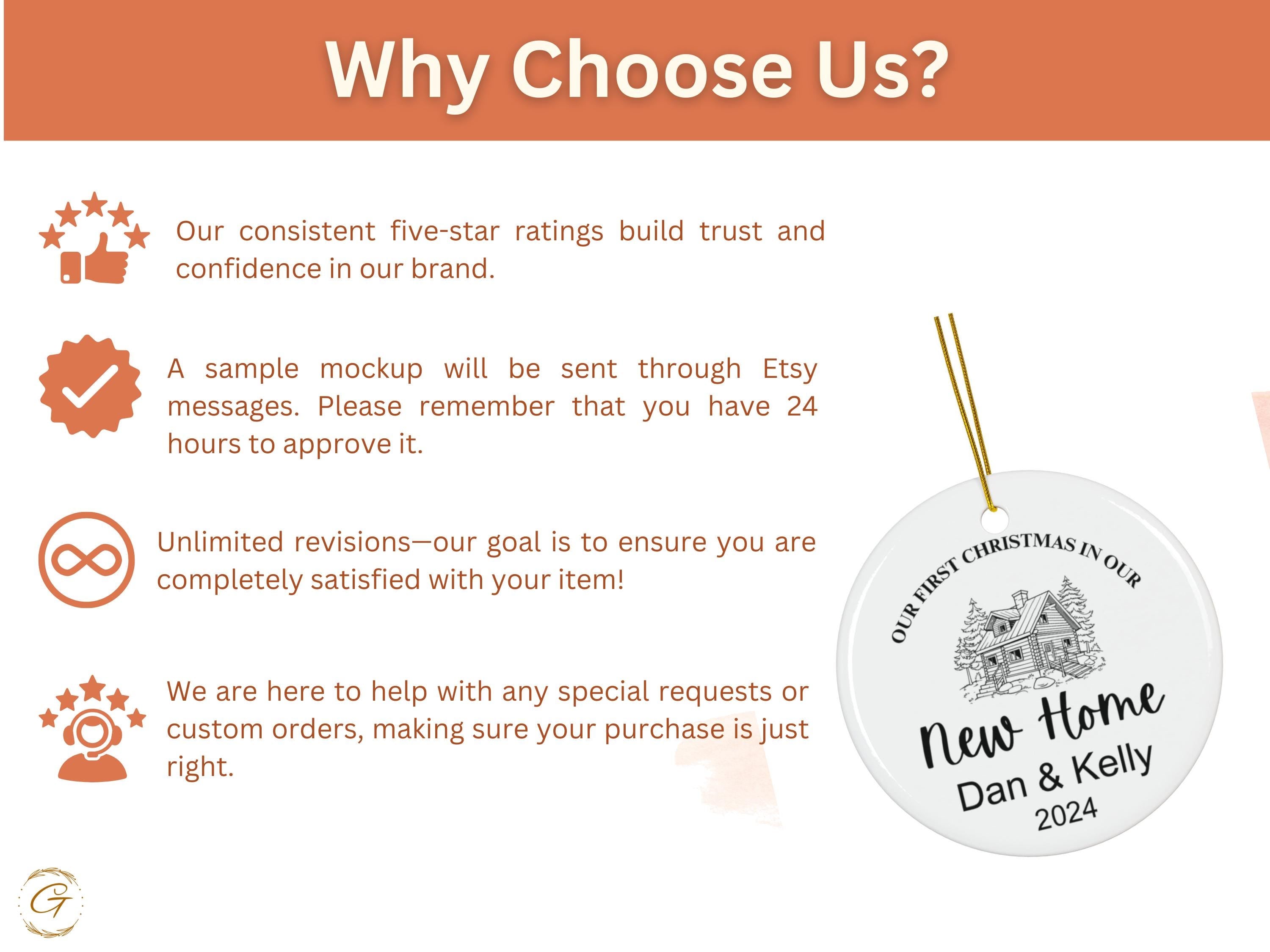 Personalized New Home Christmas Ornaments, Custom First Christmas Gift Housewarming Presents, Personalized Ornament for Couples Housewarming