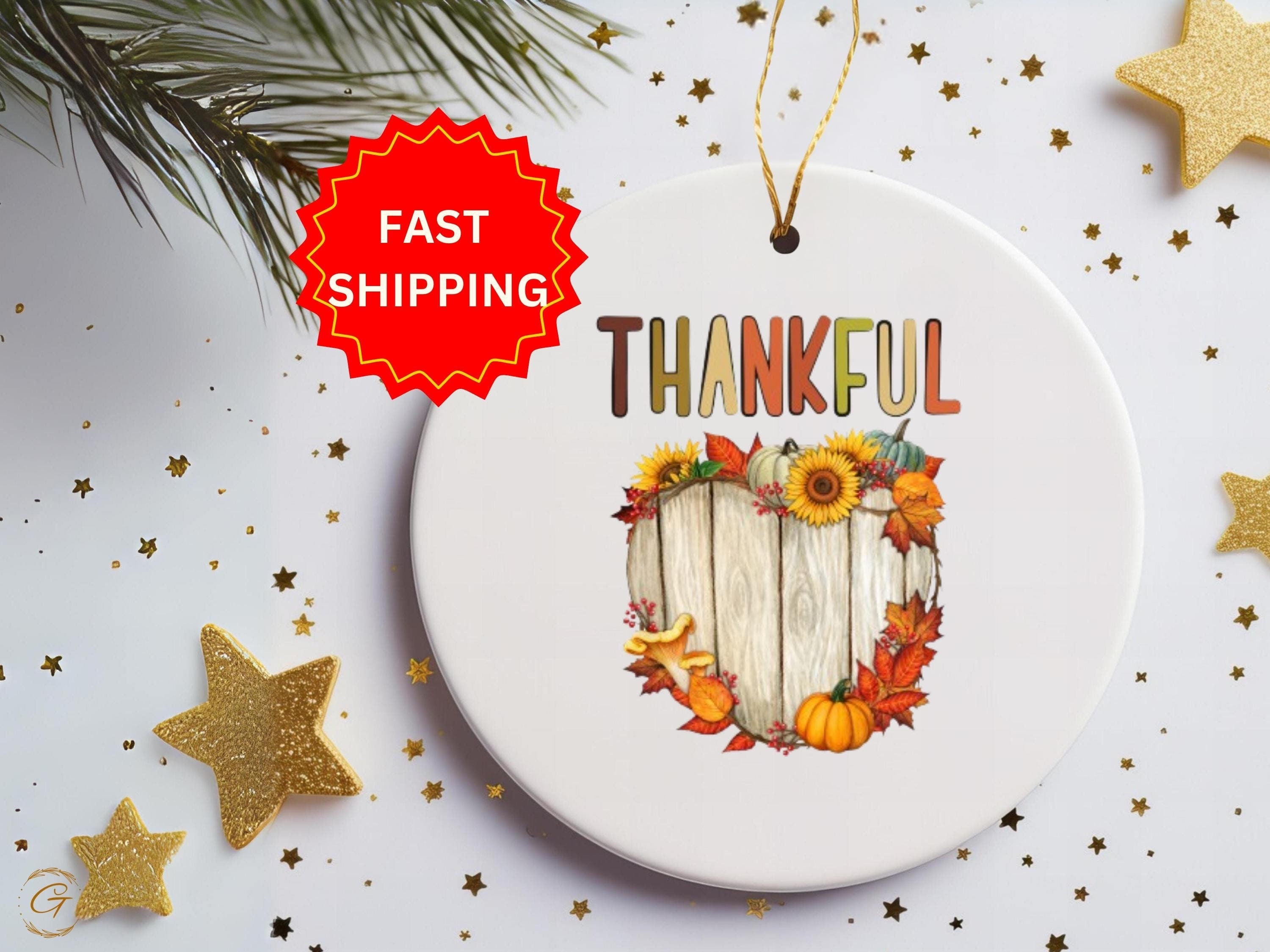 Thankful Fall Ornament, Wooden Board Fall Ornament, Thanksgiving Decoration, Autumn Harvest Wall Hangin, Rustic Autumn Keepsake, Unique Gift