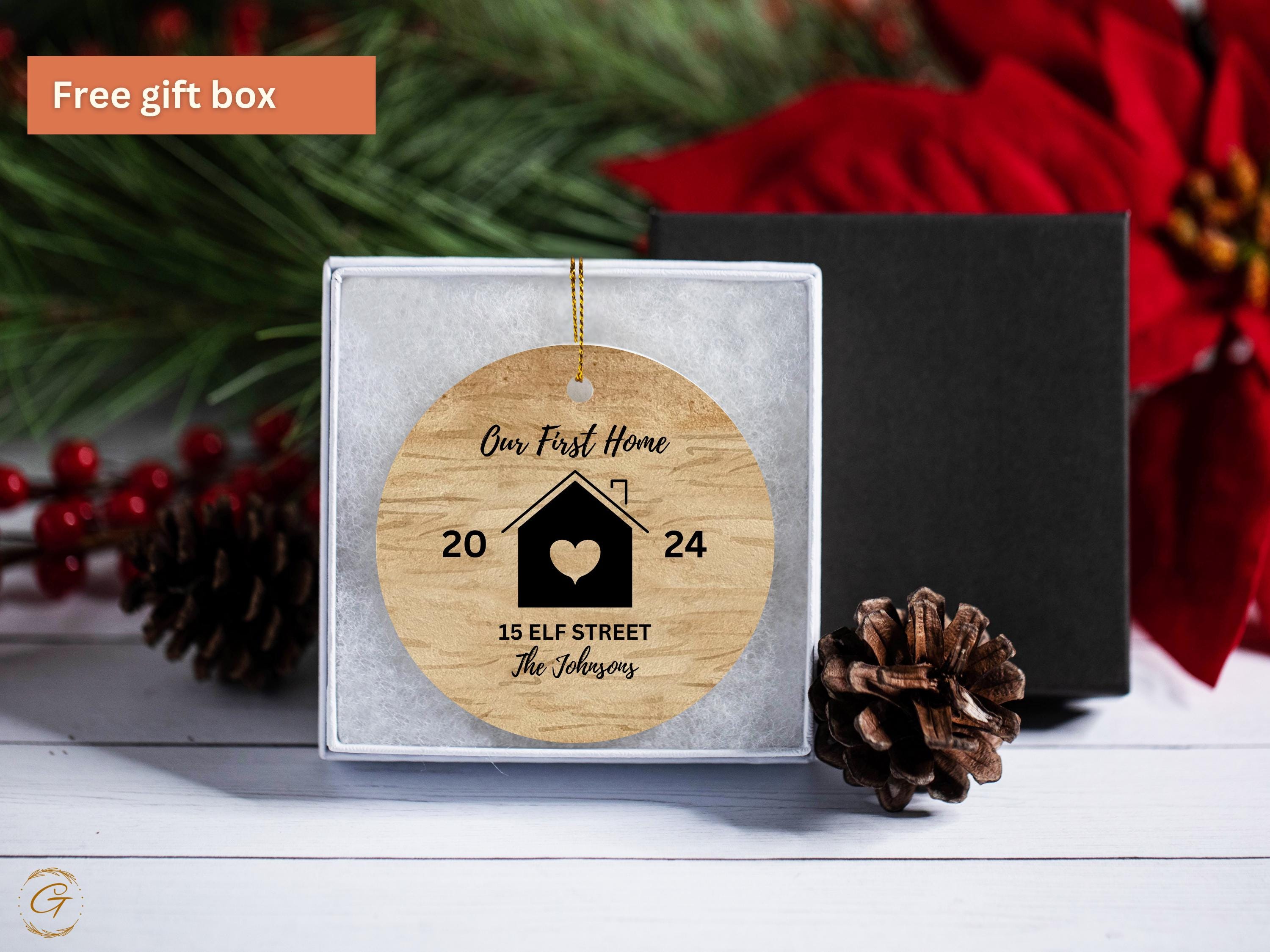Personalize Housewarming Ornament, Custom Family Ornament, New Home Gift, Home Sweet Home Keepsake, First Home Decoration, Gift for Neighbor