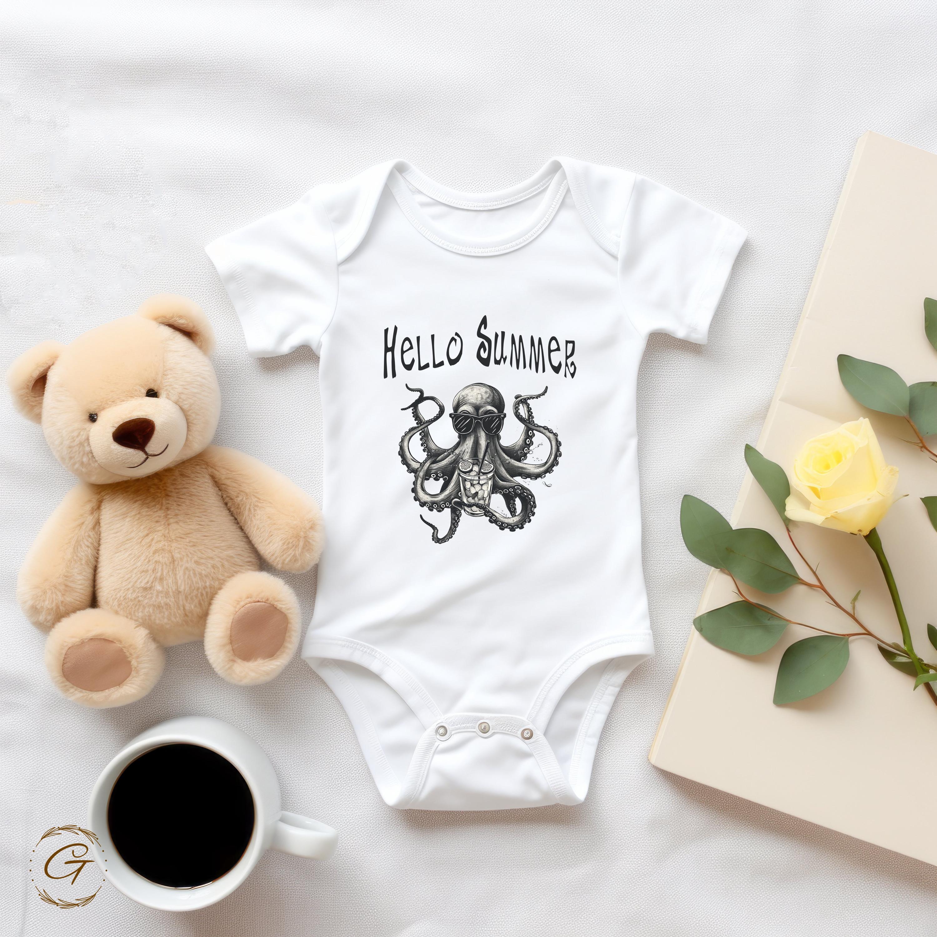 Hello Summer Tee Octopus Design T-Shirt