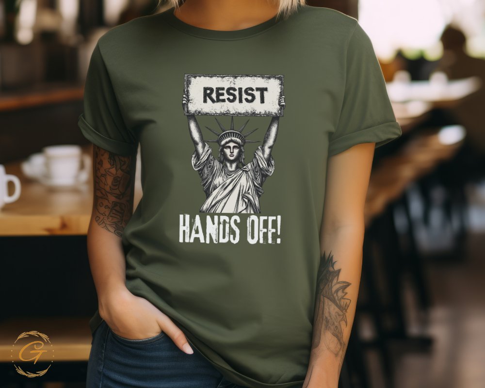 Resist Hands Off Statue of Liberty Graphic Tee product
