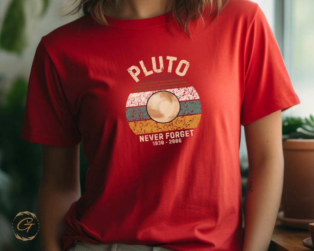 Retro Shirt Pluto Never Forget T-Shirt Nostalgic Planet Tee