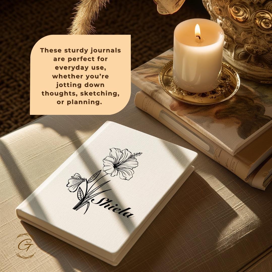 Personalized Floral Journal Notebook