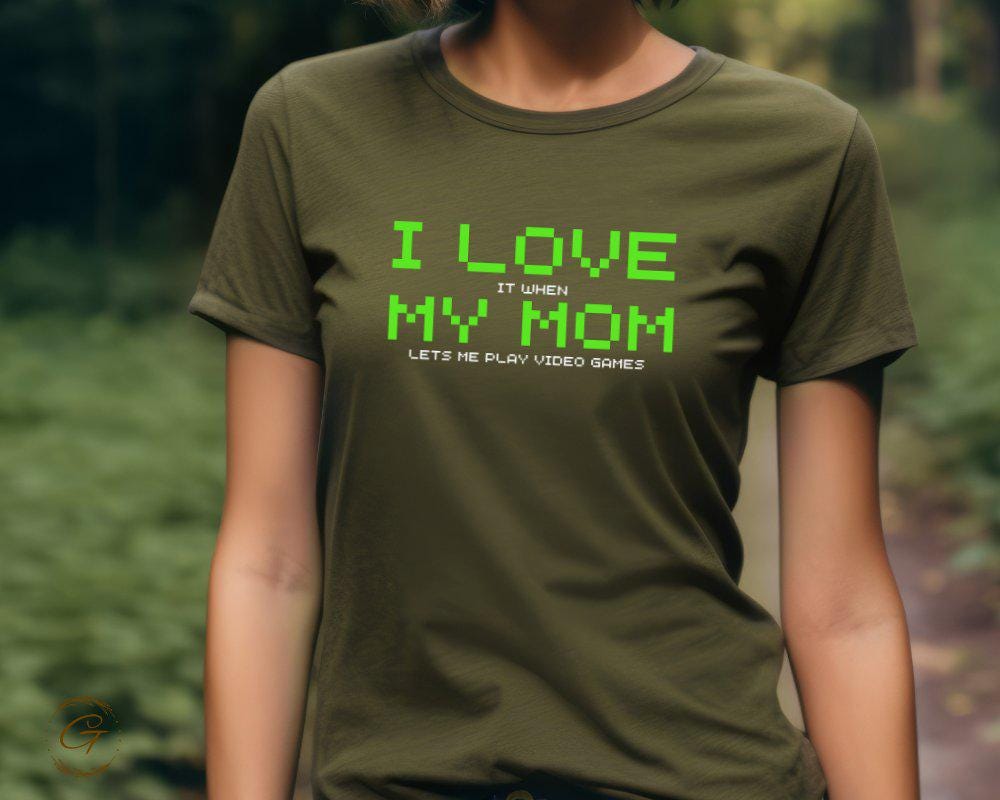 Valentine Gamer T-Shirt "I Love My Mom Lets Me Play Video Games"