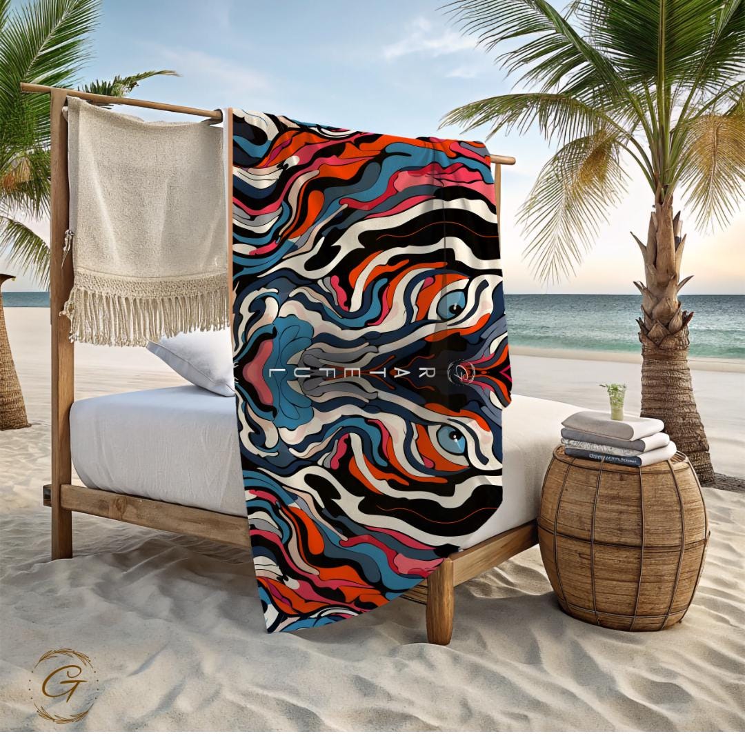 Colorful Artistic Tiger Beach Towel
