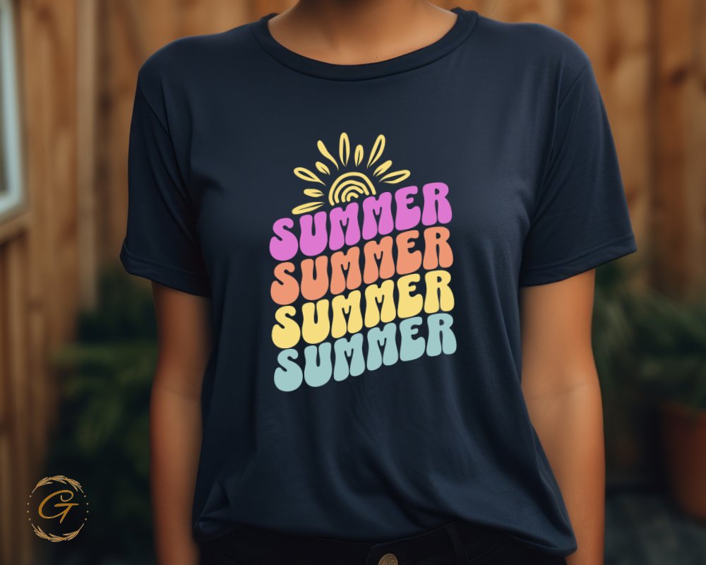Colorful Summer Themed Graphic T-Shirt product type