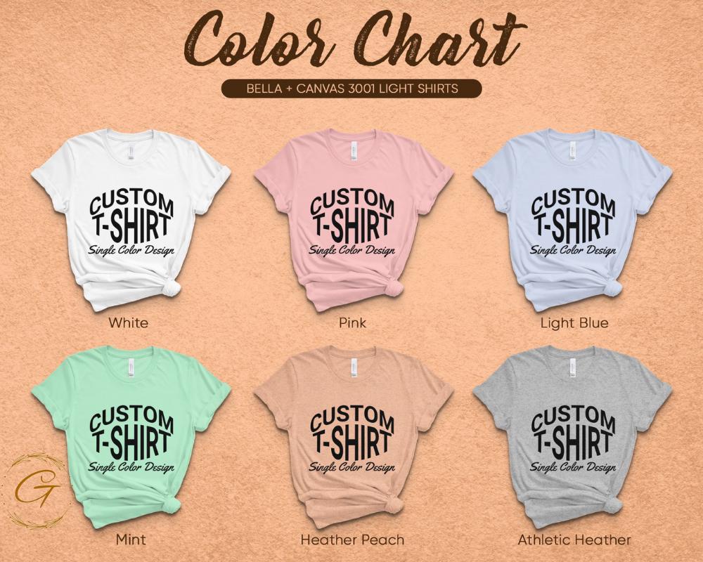 Personalized Text Design T-Shirt Single Color Design Tee
