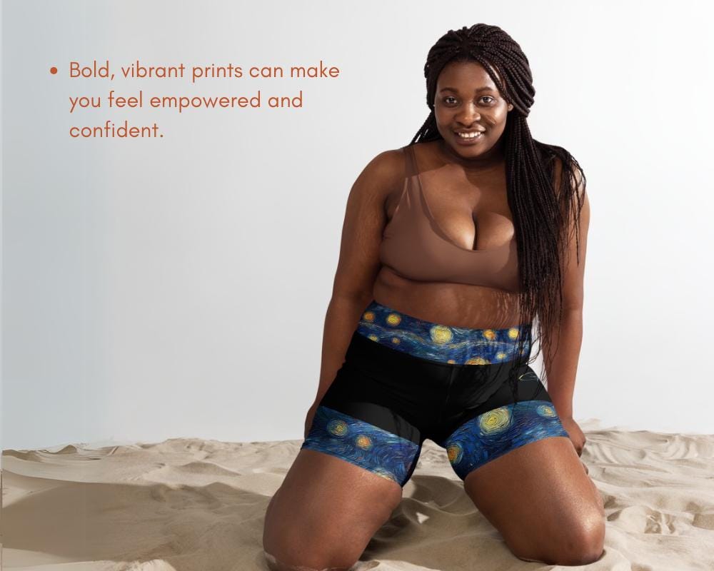 Starry Night AOP Design Yoga Shorts and Leggings, Vibrant Activewear for Yoga Fitness and Daily Wear Inspired by the Beauty of the Night Sky