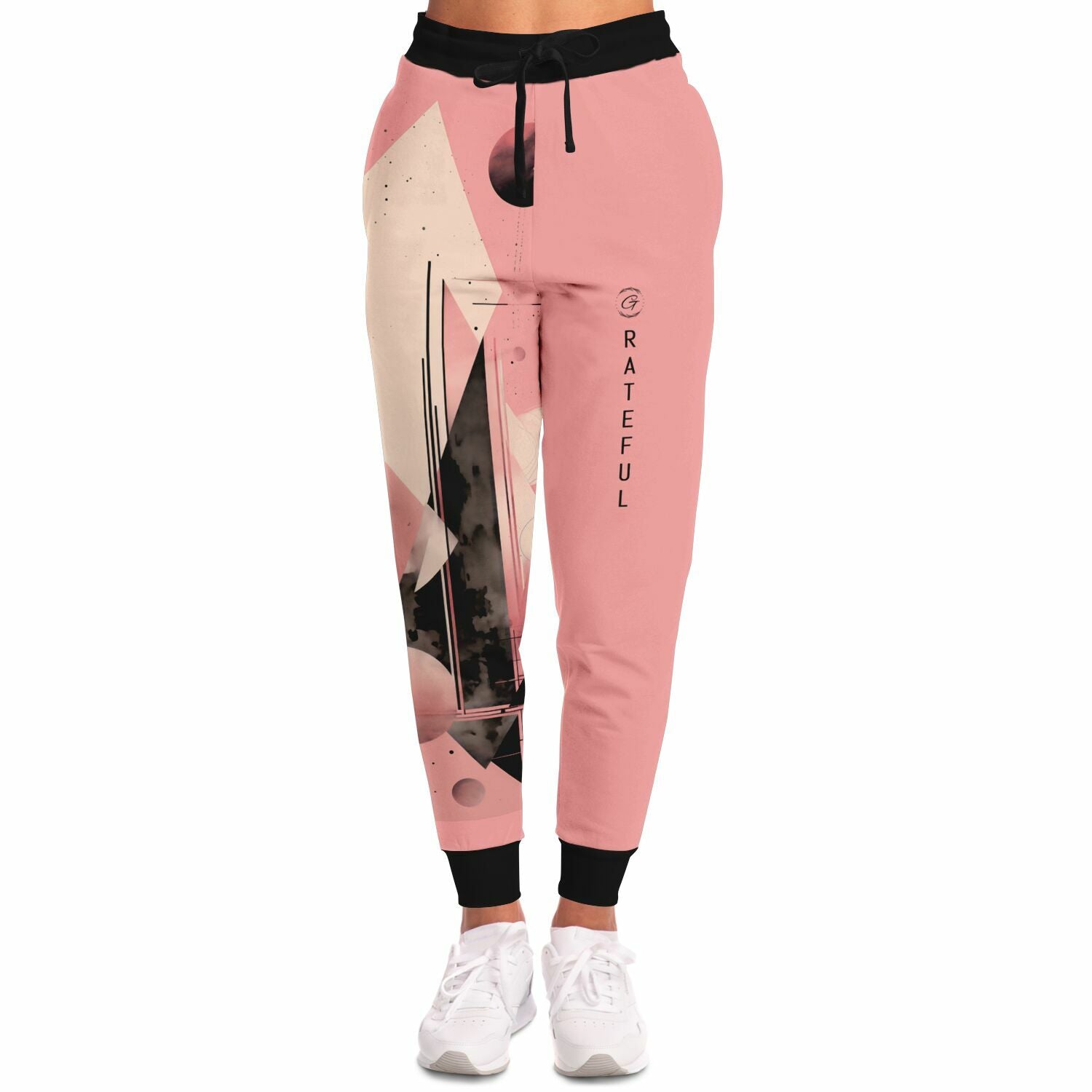 Pink Geometric Art Joggers – Abstract Minimalist Sweatpants