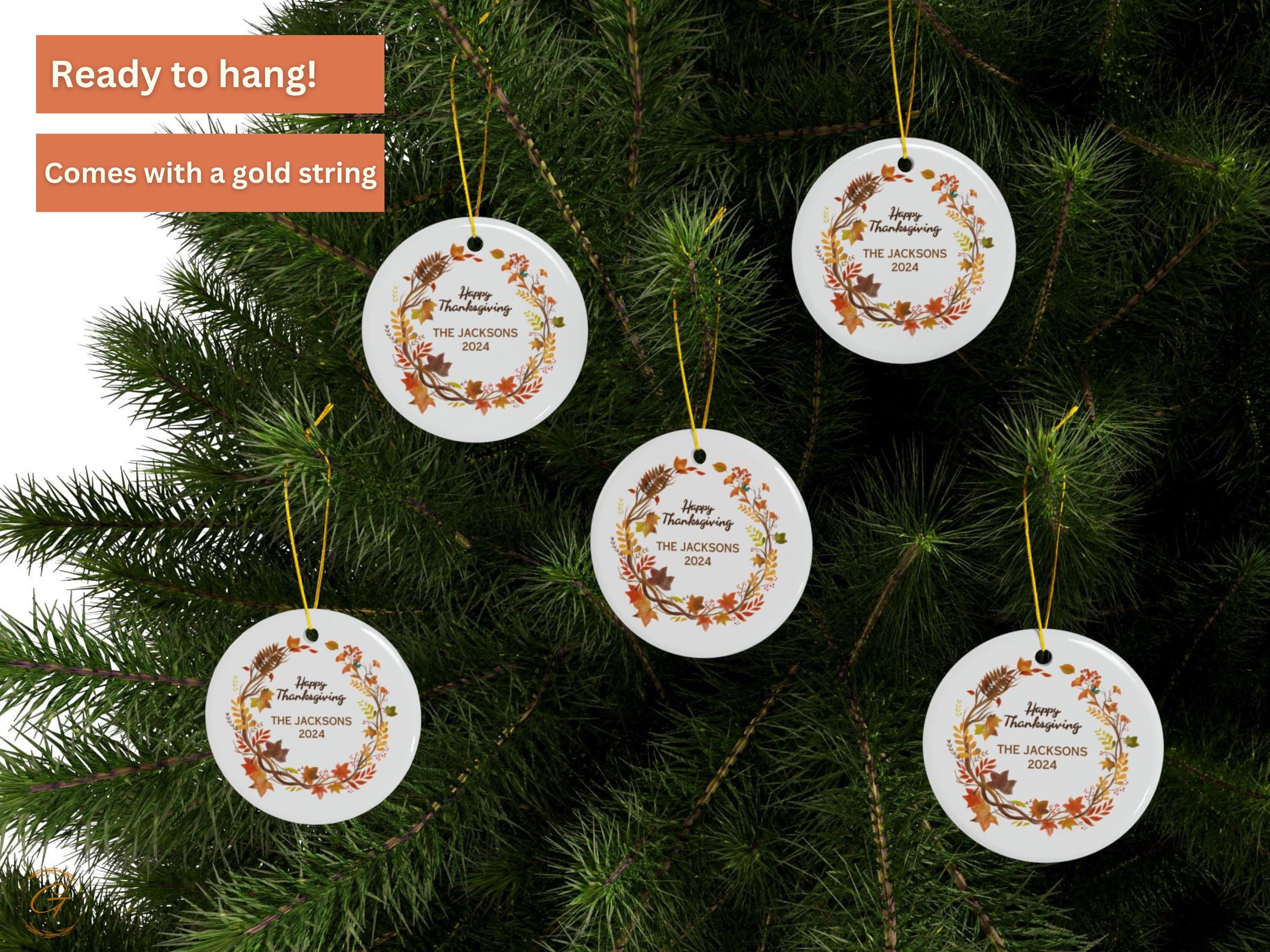 Thanksgiving Wreath Ornaments, Customizable Thanksgiving Decor