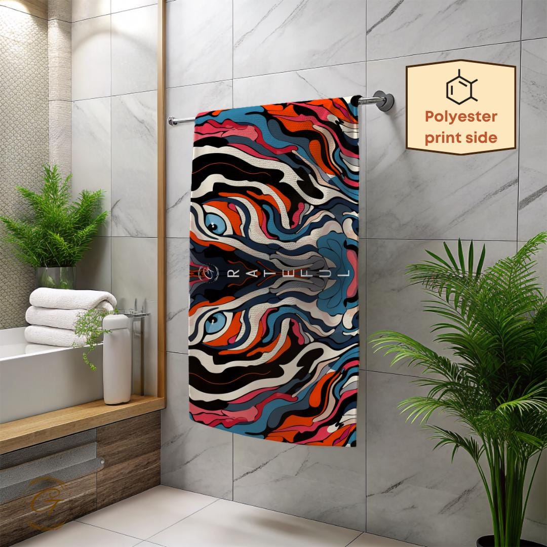 Colorful Artistic Tiger Beach Towel