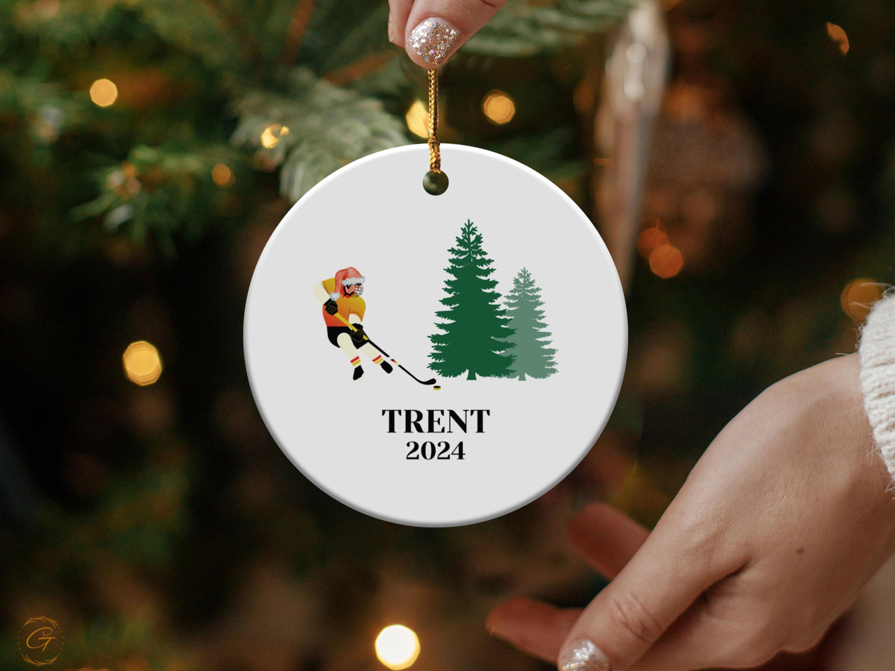 Personalized Ice Hockey Ornament, Custom Christmas Tree Decoration