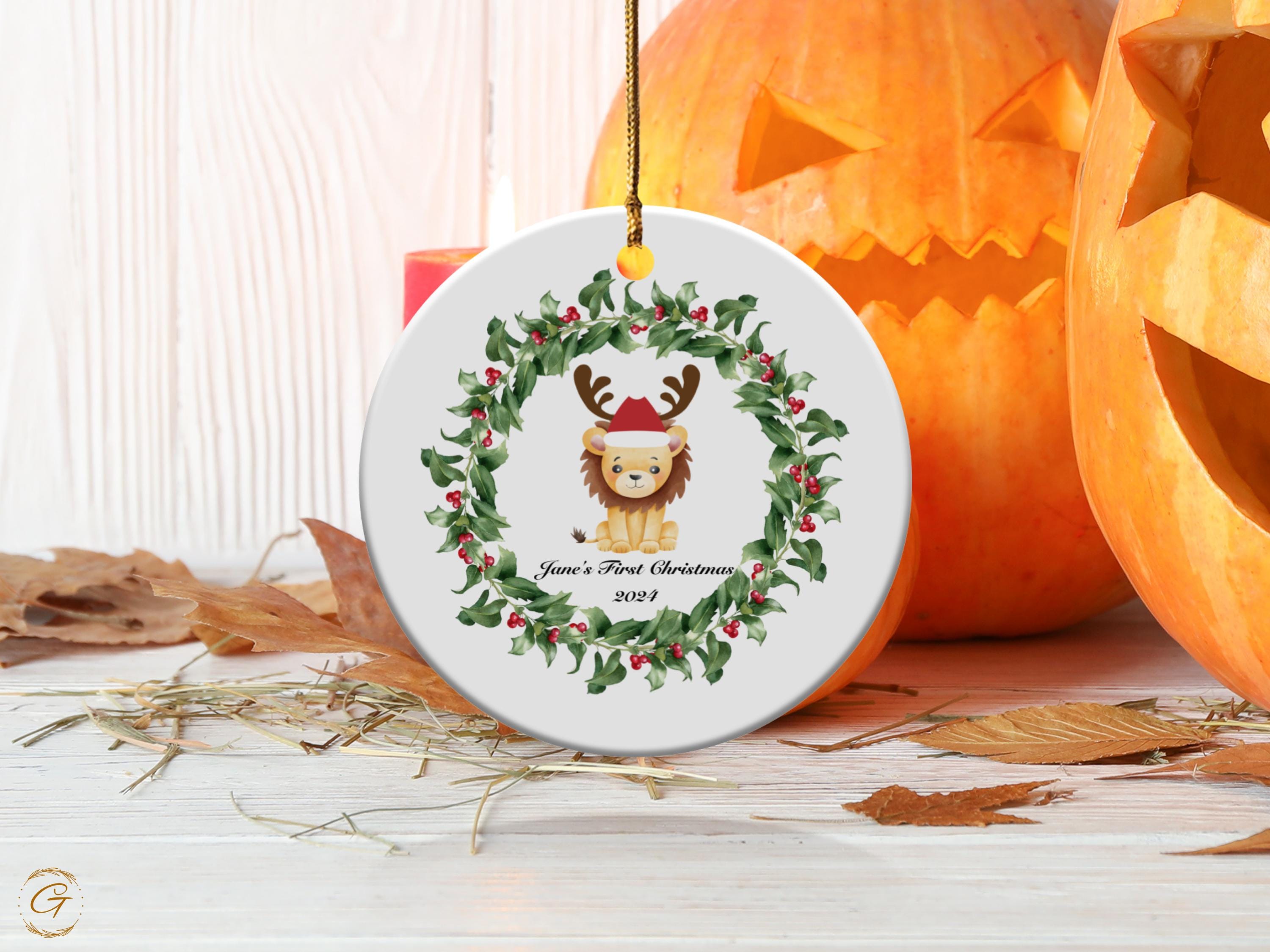 Personalized Baby's First Christmas Lion Ornament 2024 Ornament