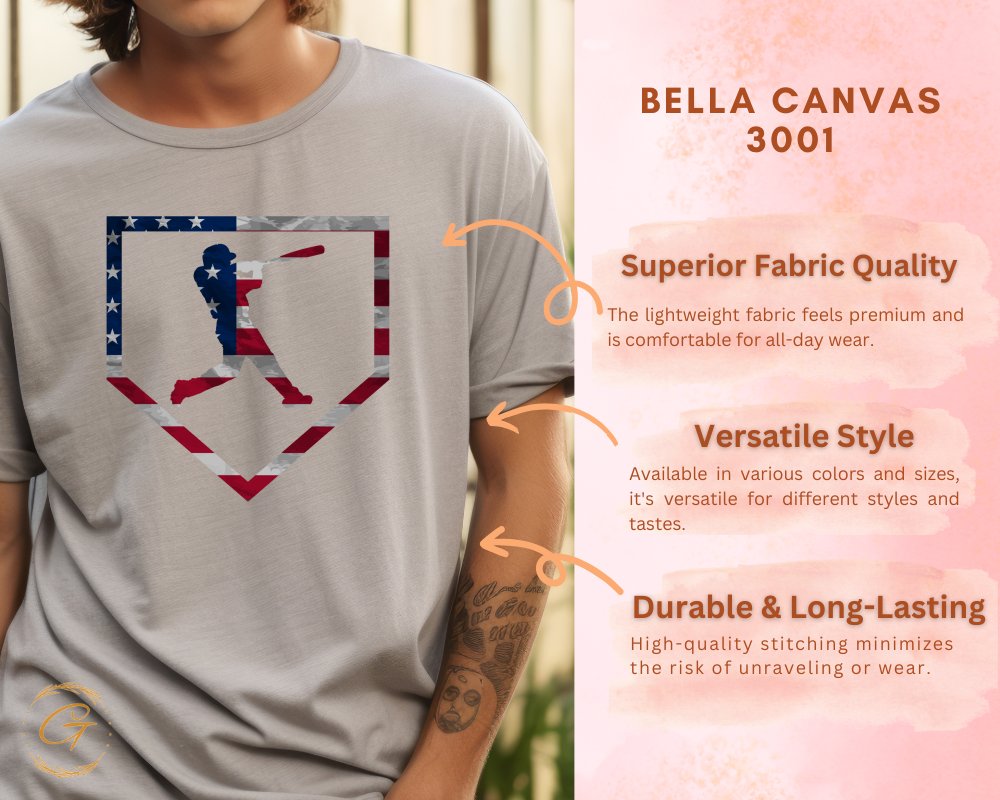 Stylish baseball patriotic graphic tee shirt product