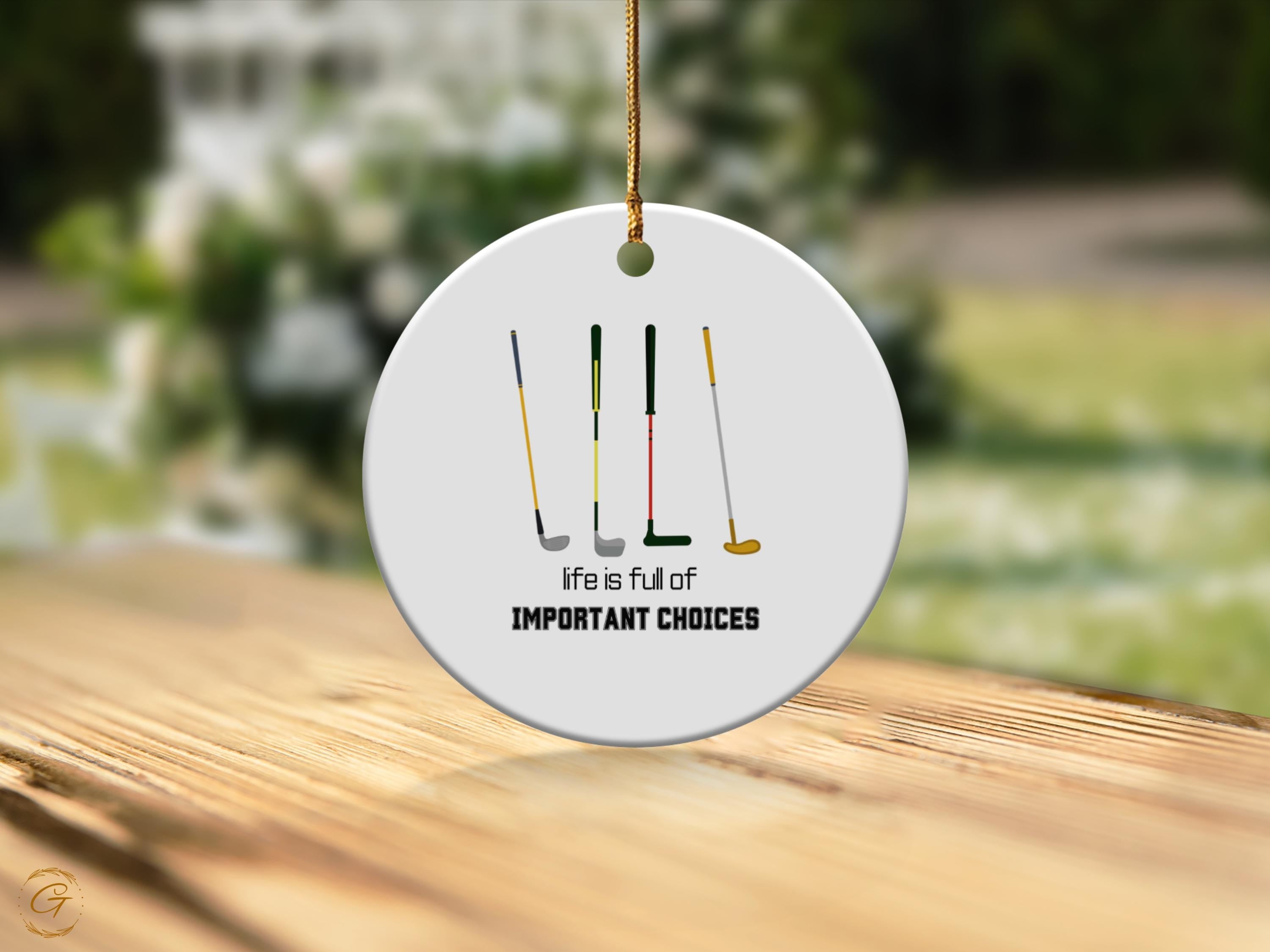 Golf Club Ornament Decor, Unique Gifts for Golfer, Fun Sports Decoration, Golf Lover Gifts, Ideal Gift for Golf Enthusiast, Holiday Keepsake