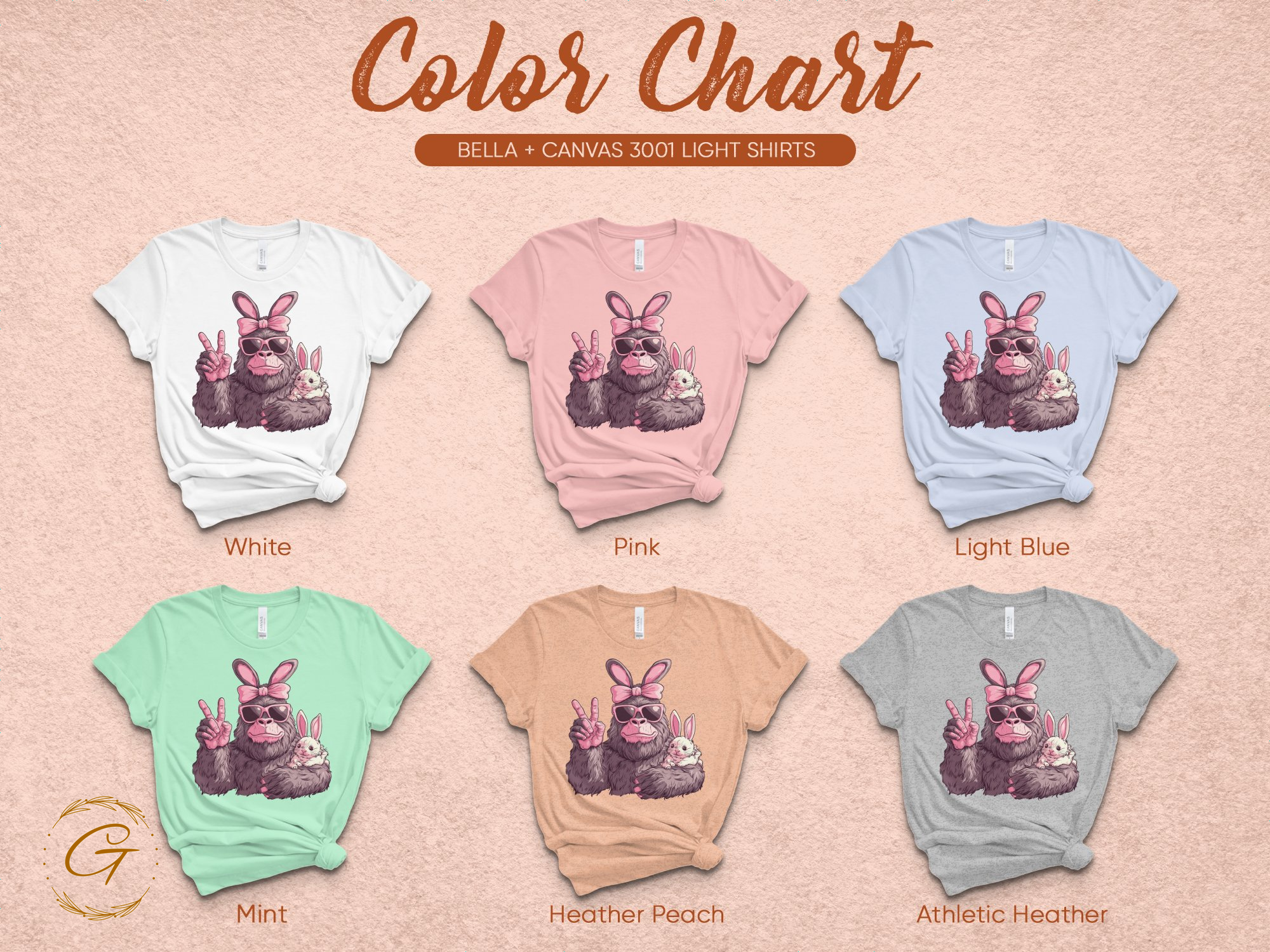 Cute Bunny and Gorilla Graphic Tee Shirt product