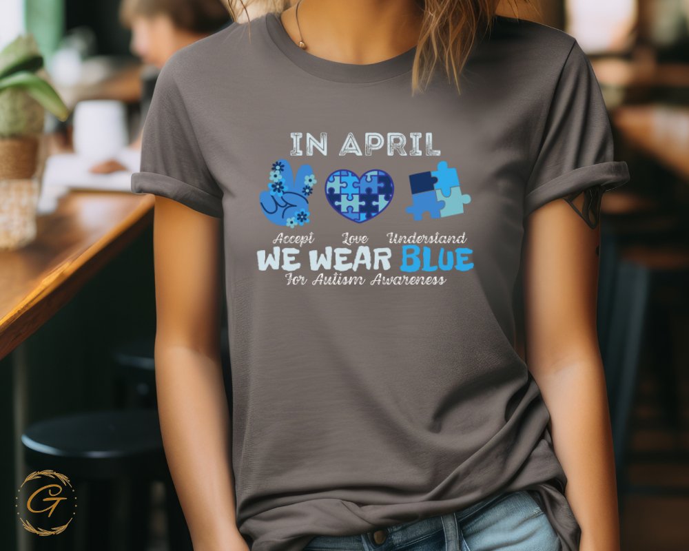 In April We Wear Blue For Autism Awareness product type