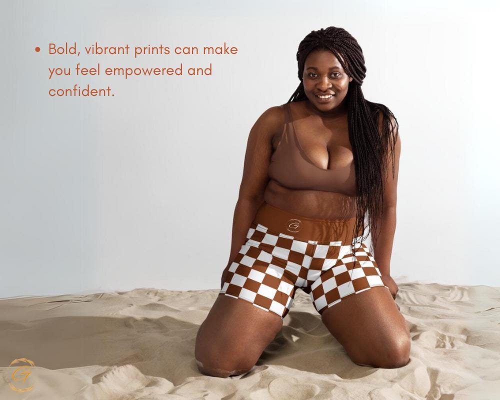 Cozy Brown Checkered Yoga Leggings & Shorts