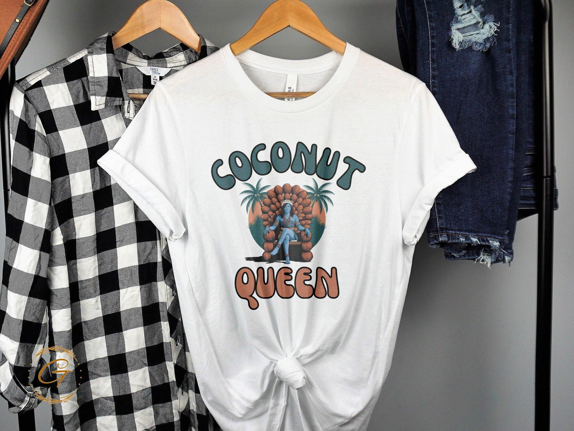 Coconut Queen T-Shirt, Tropical Graphic Tee, Island Vibes T-Shirt