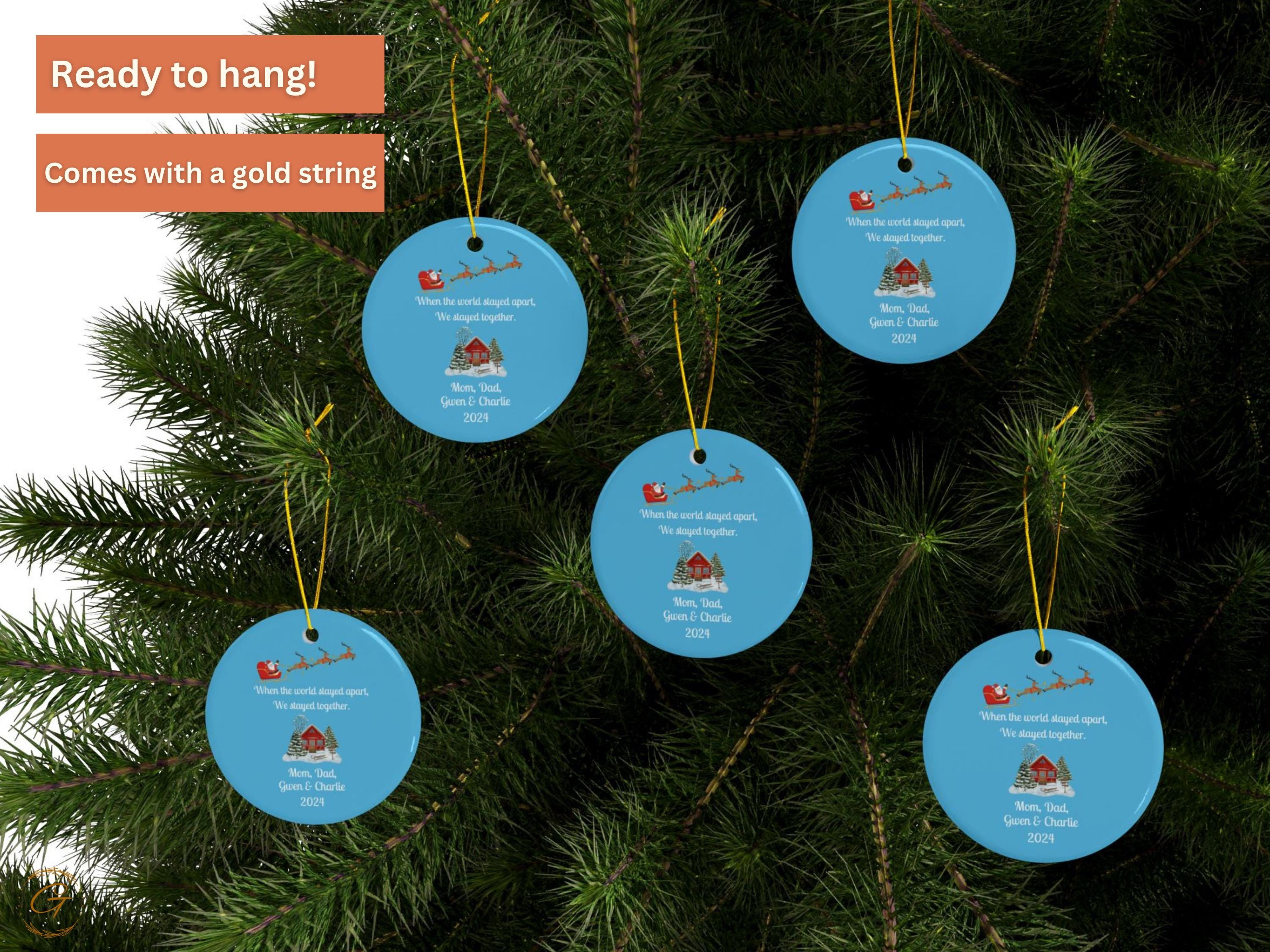 Personalized Family Christmas Ornament 2024, Santa Sleigh Holiday Decoration, Customizable Keepsake with Fam Names, Unique Gift for Holidays