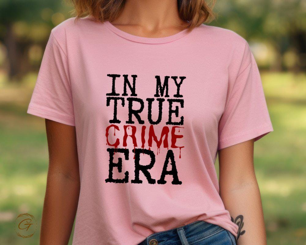 Graphic 'True Crime Era' T-Shirt, Trendy Graphic Tee
