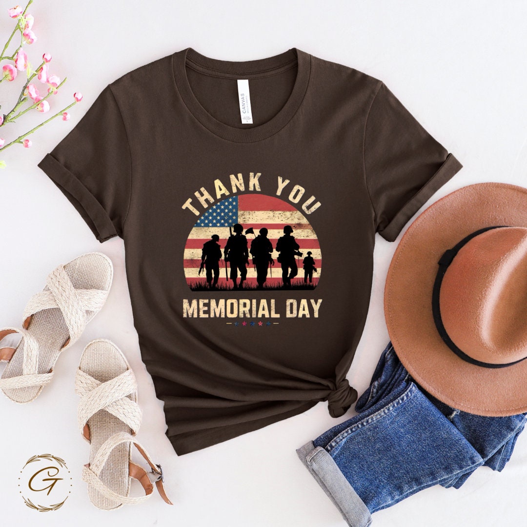 Patriotic Memorial Day Shirt - USA Flag Graphic Tee for Men & Women
