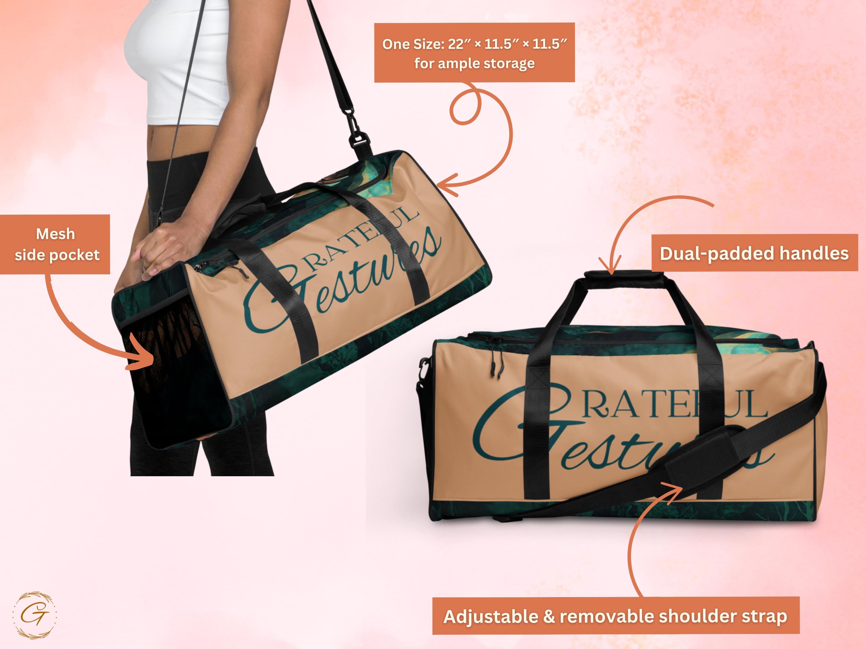 Custom AOP Forest Duffle Bag Sunset Woodland Design