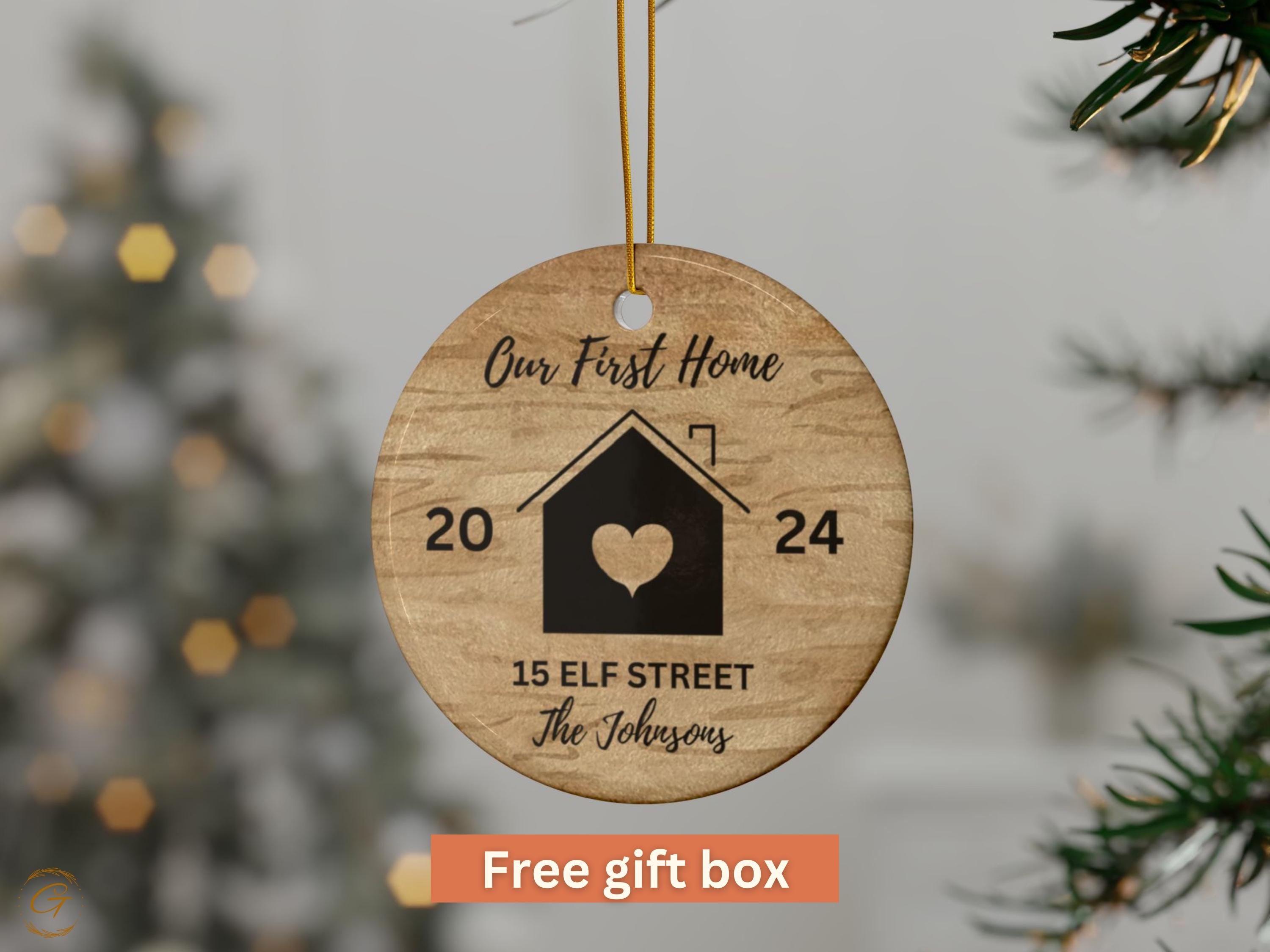 Personalize Housewarming Ornament, Custom Family Ornament, New Home Gift, Home Sweet Home Keepsake, First Home Decoration, Gift for Neighbor
